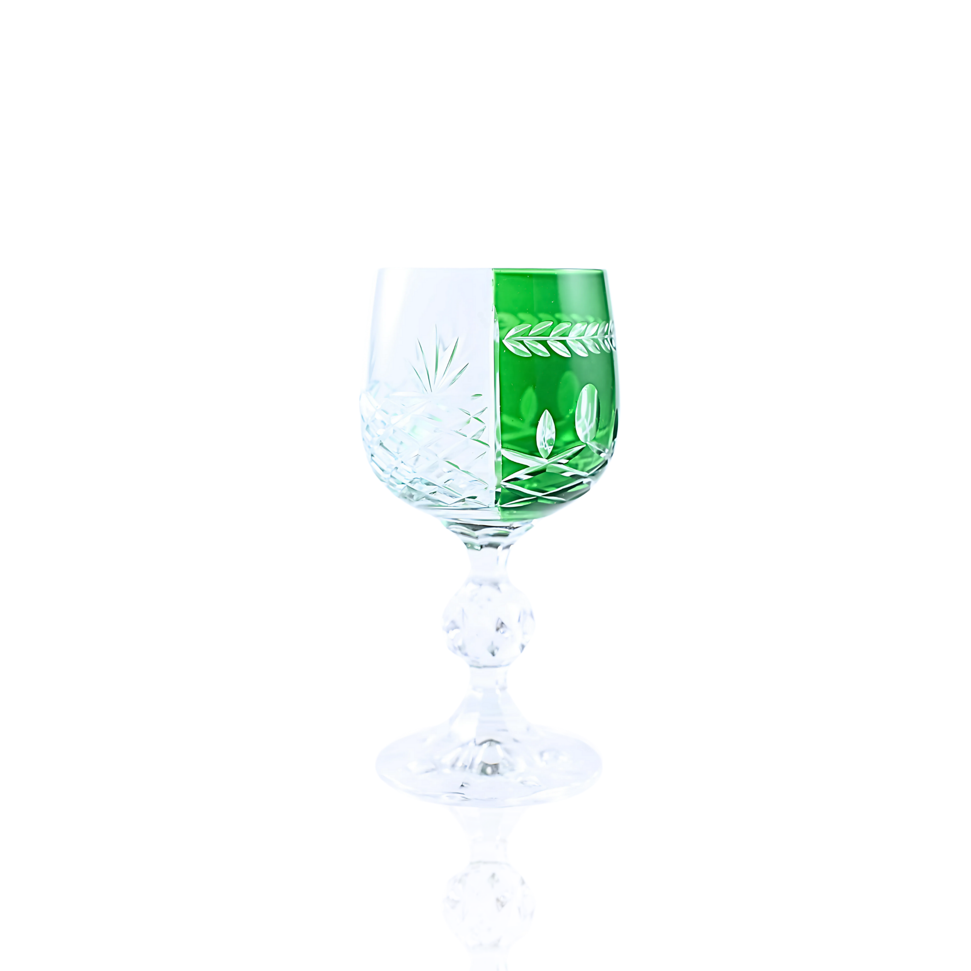 Hybrid Cut Crystal Small Wine Goblet - Set Of 2 - Margerie Crystal USA