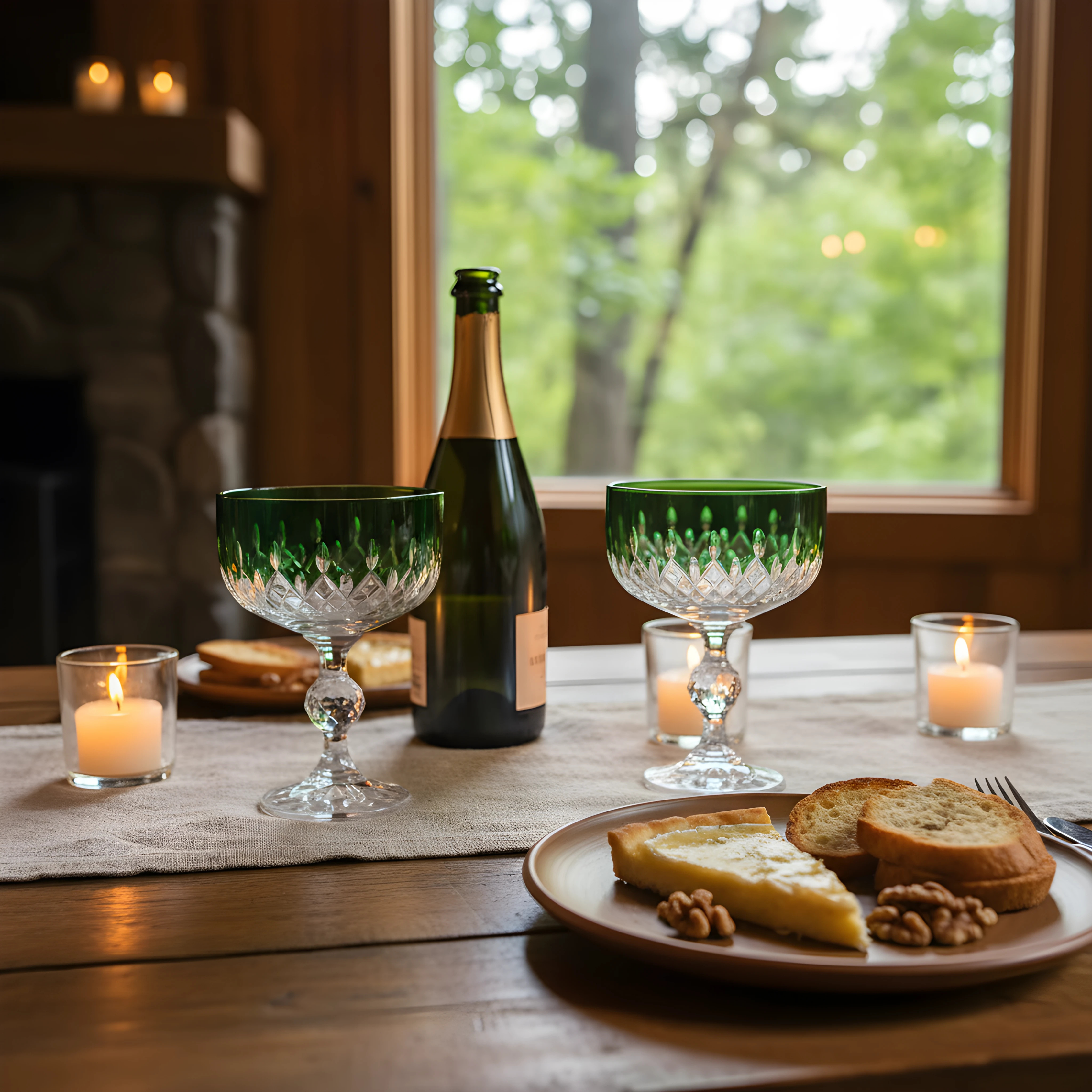 Aria Cut Crystal Champagne Coupe Glasses - Set Of 2 - Margerie Crystal USA