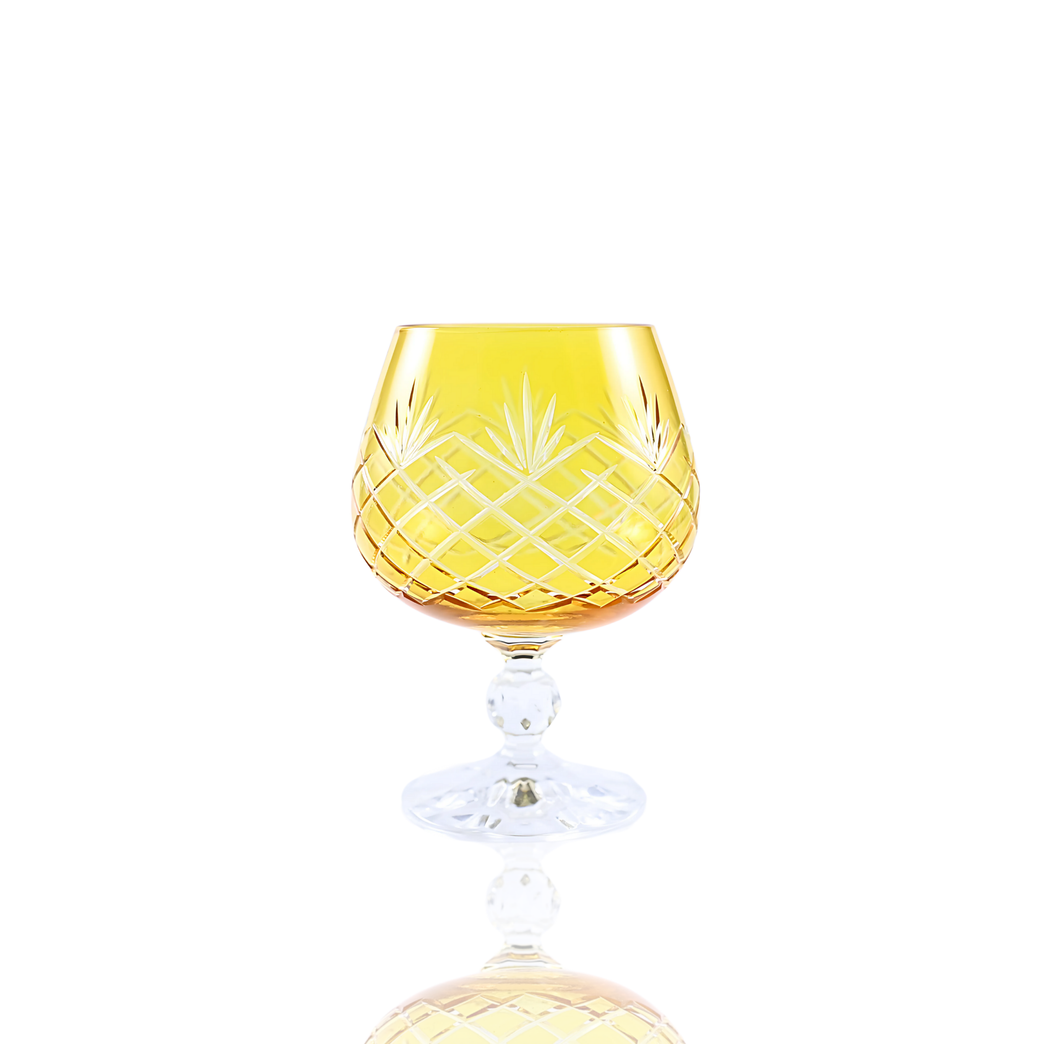 Ara Cut Crystal Cognac Glasses - Set Of 2 - Margerie Crystal USA
