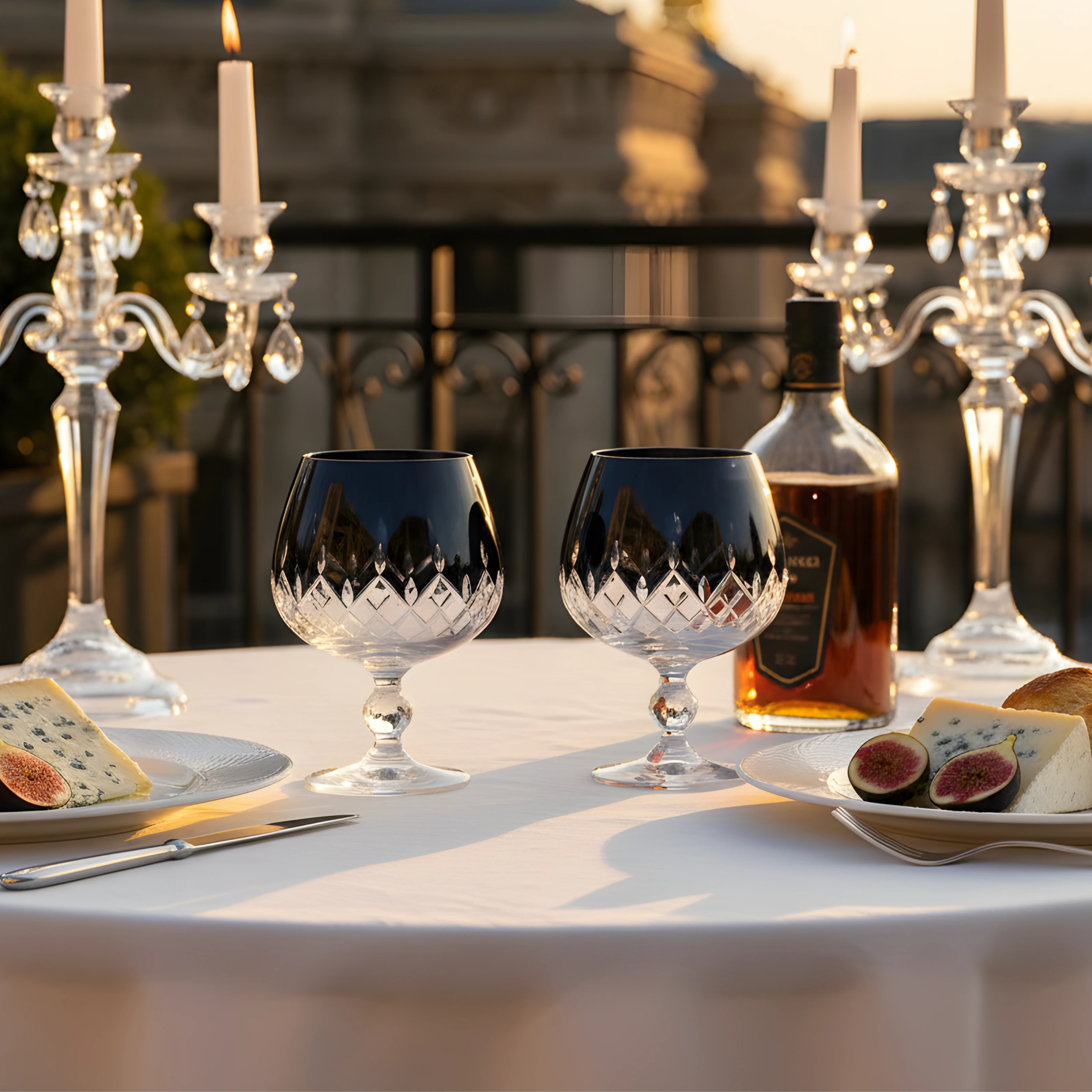 Aria Cut Crystal Cognac Glasses - Set Of 2 - Margerie Crystal USA