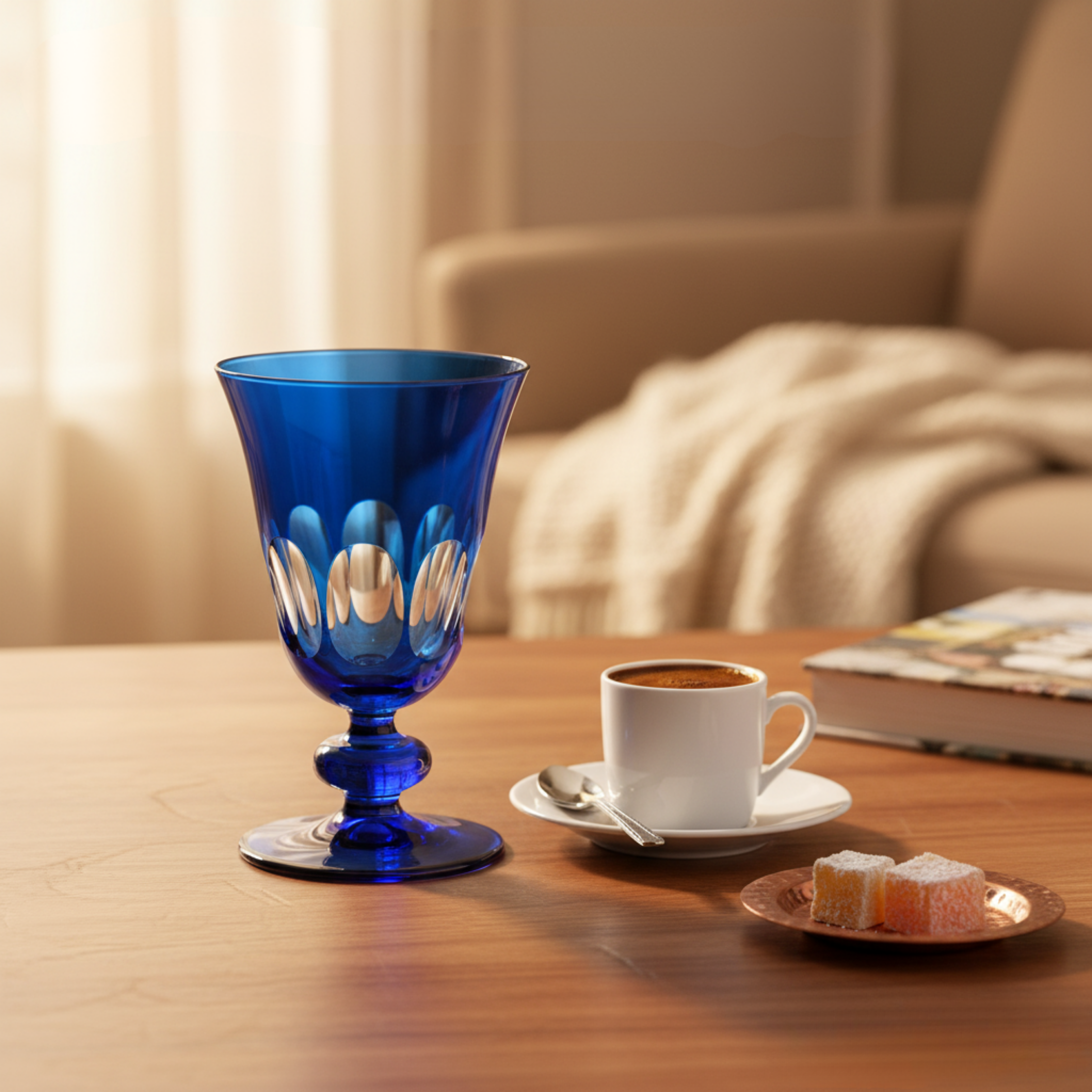 Nora Cut Crystal Wine Goblet - Set Of 2 - Margerie Crystal USA