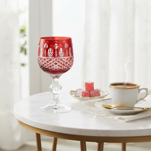 Ophelia Cut Crystal Wine Goblet - Set Of 2