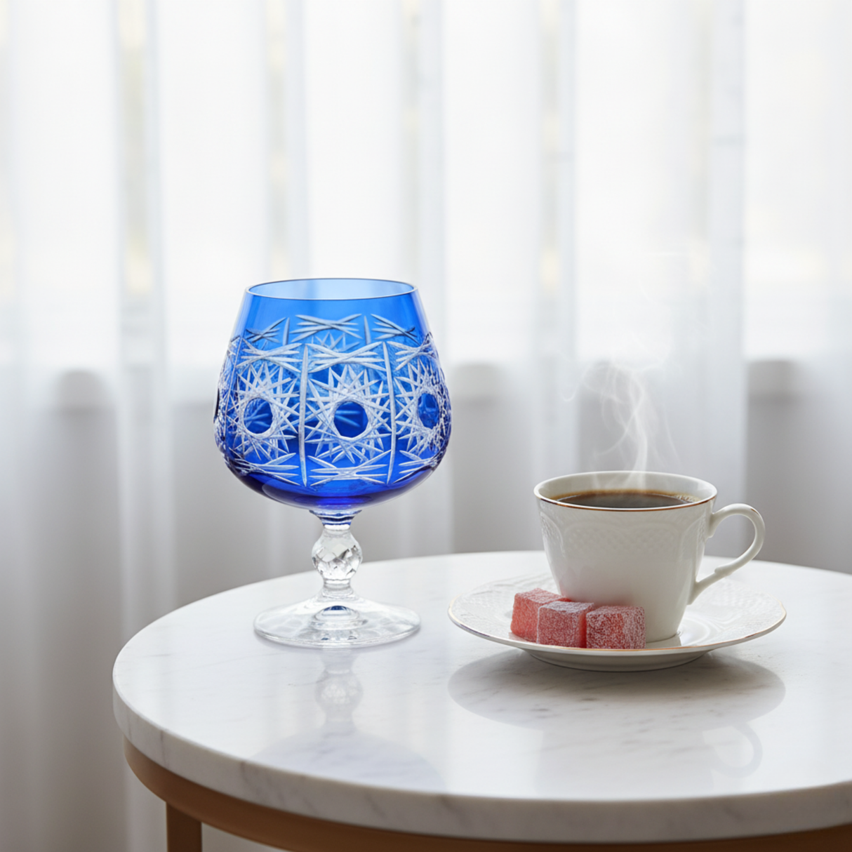 Pavo Cut Crystal Cognac Glasses - Set Of 2