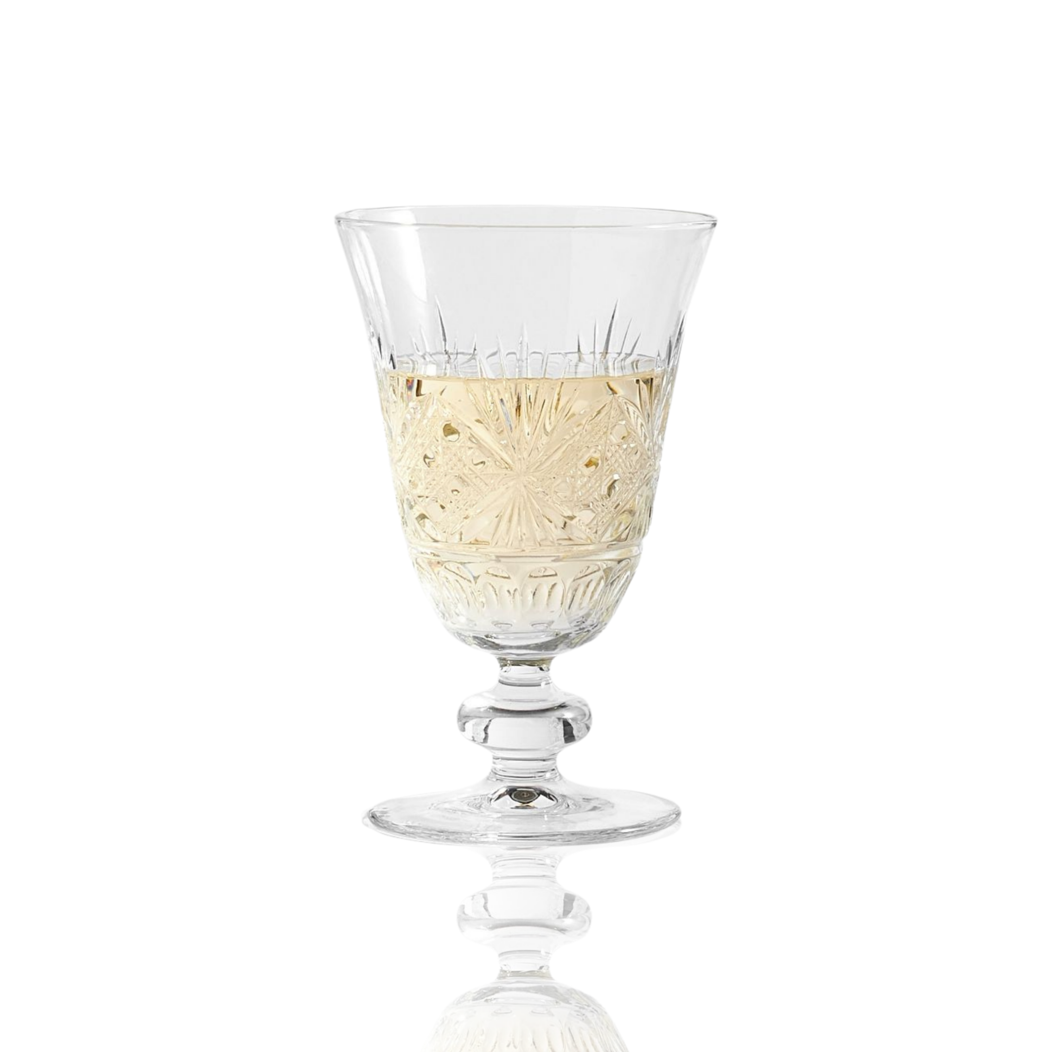 Victorian Cut Glass Goblets - Set Of 2 - Margerie Crystal USA