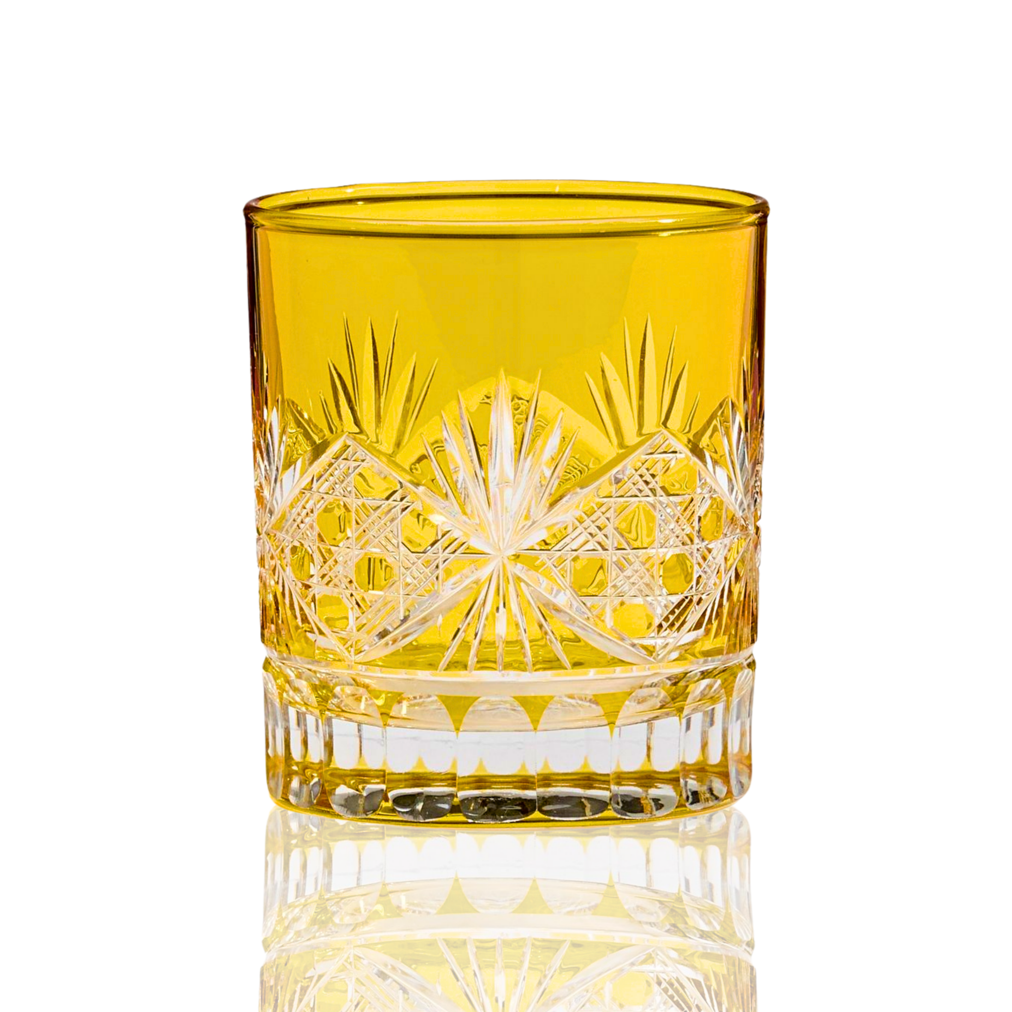 Victorian Cut Double Old Fashioned Glasses - Set Of 2 - Margerie Crystal USA