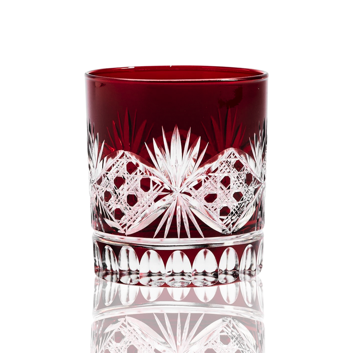 Victorian Cut Double Old Fashioned Glasses - Set Of 2