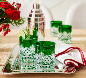 Antique Cut Double Old Fashioned Glasses