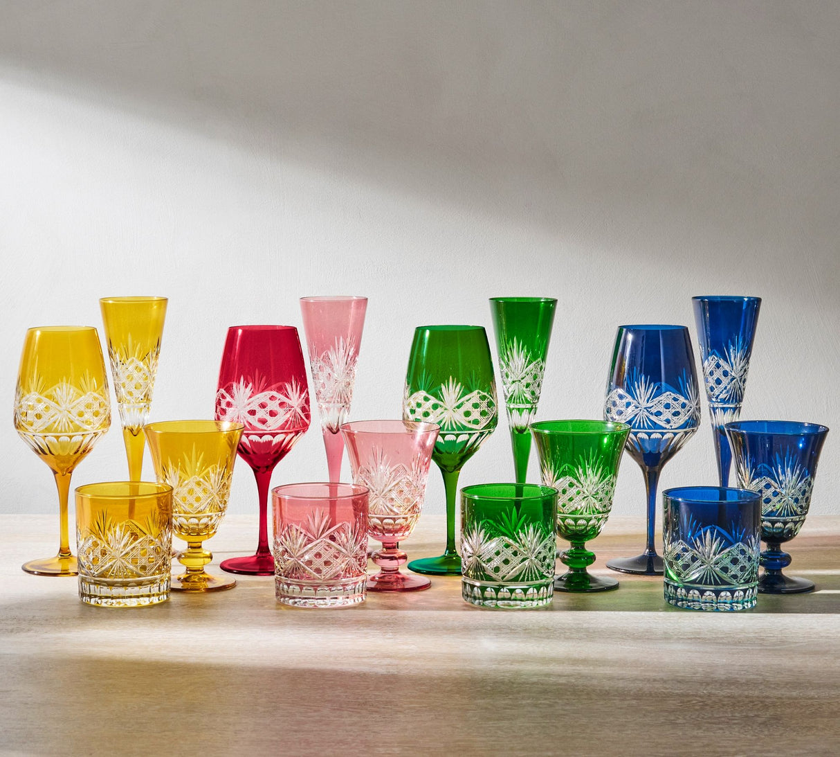 Antique Cut Double Old Fashioned Glasses