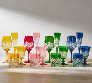 Antique Cut Double Old Fashioned Glasses