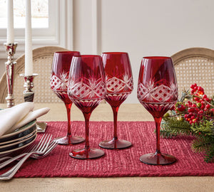 Antique Cut Wine Stem Glasses