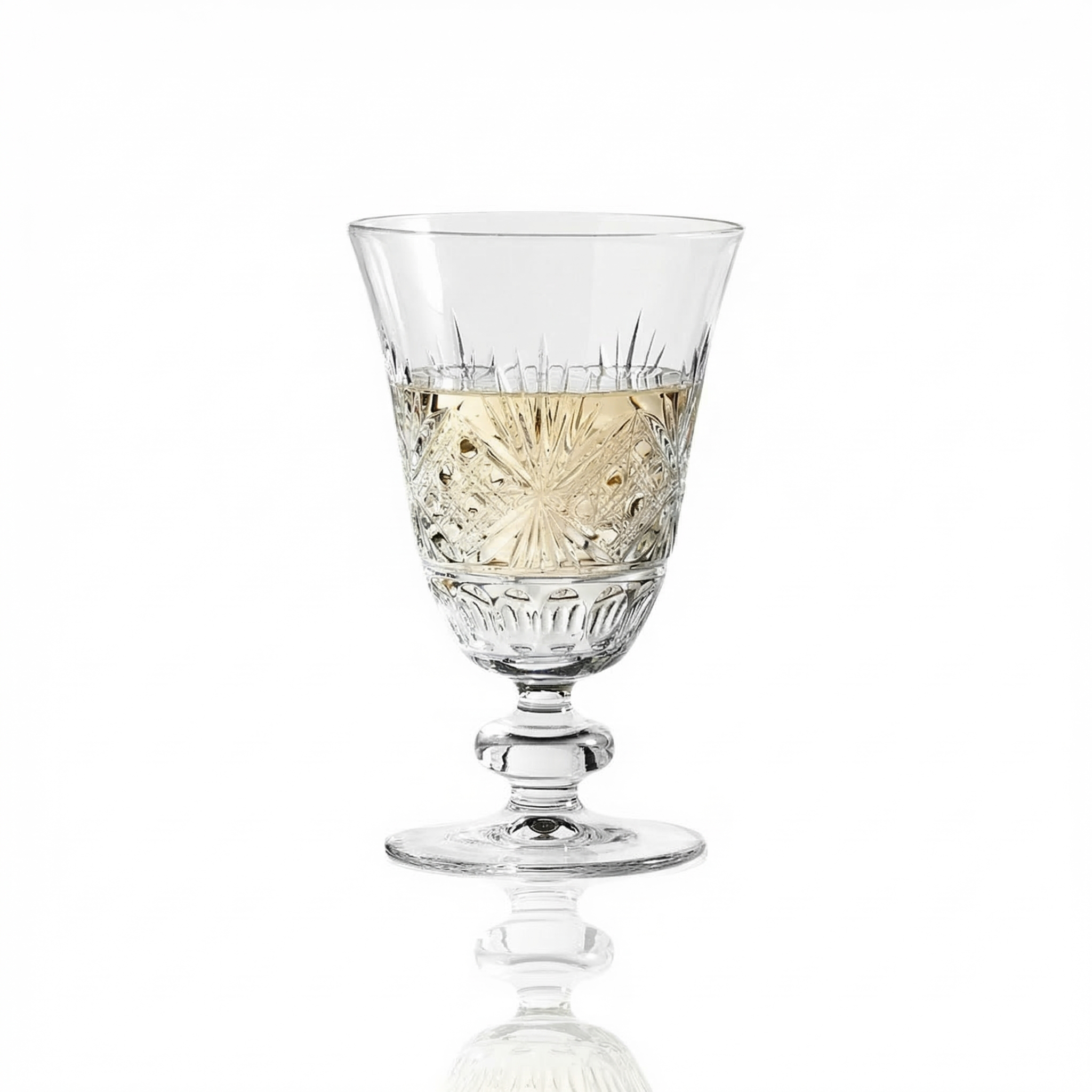 Victorian Cut Glass Goblet - Margerie Crystal USA