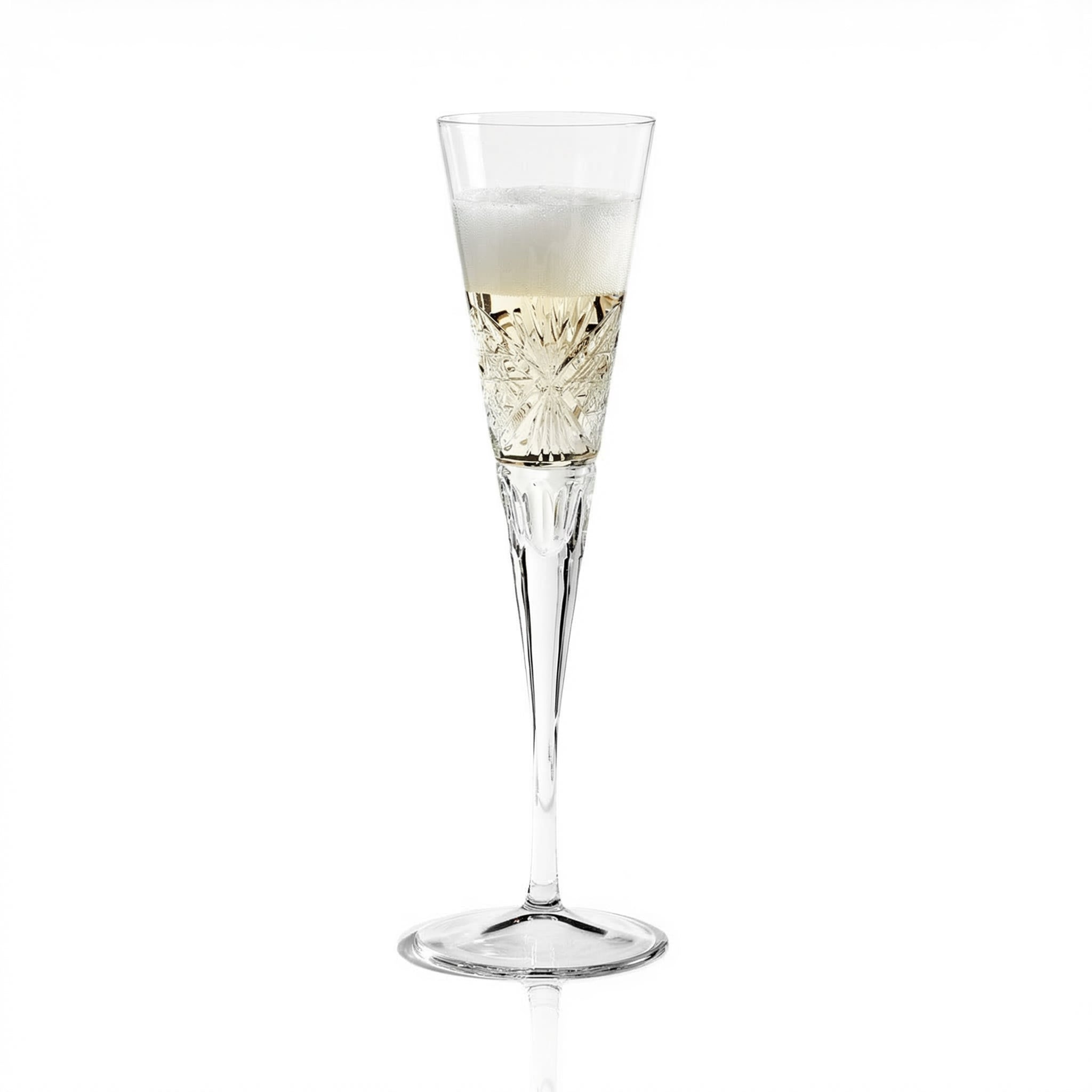 Victorian Cut Champagne Flute - Margerie Crystal USA