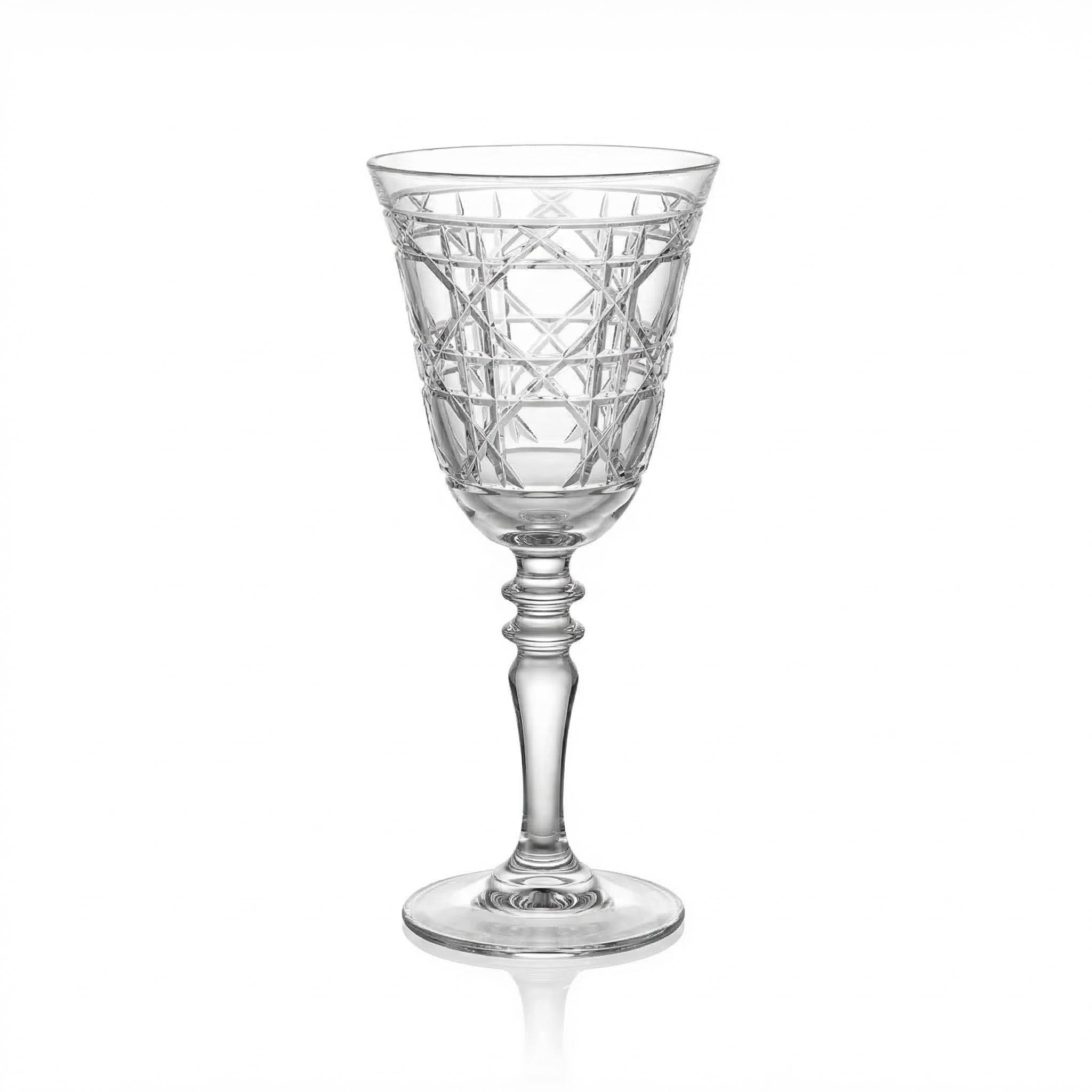 Gloria Hybrid Cut Crystal Wine Glass - Margerie Crystal USA