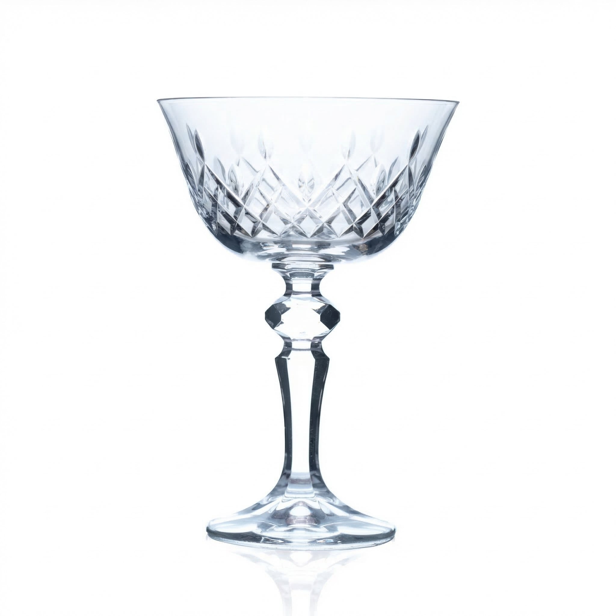 Aria Cut Crystal Champagne Coupe Glass - Margerie Crystal USA