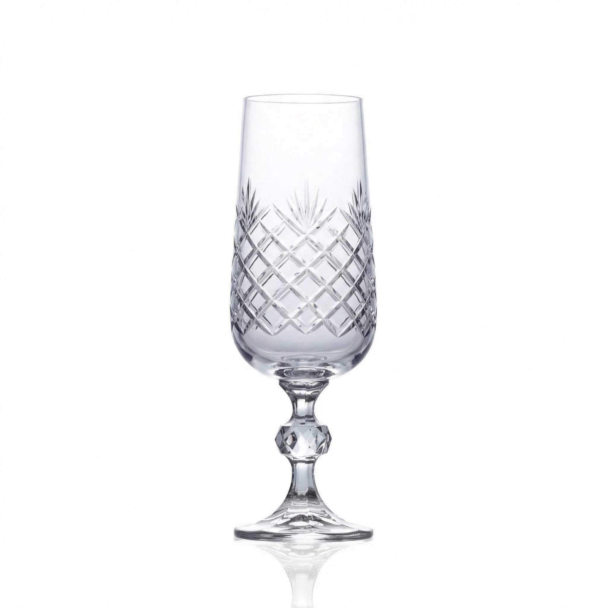 Ara Cut Crystal Champagne Flute - Margerie Crystal USA