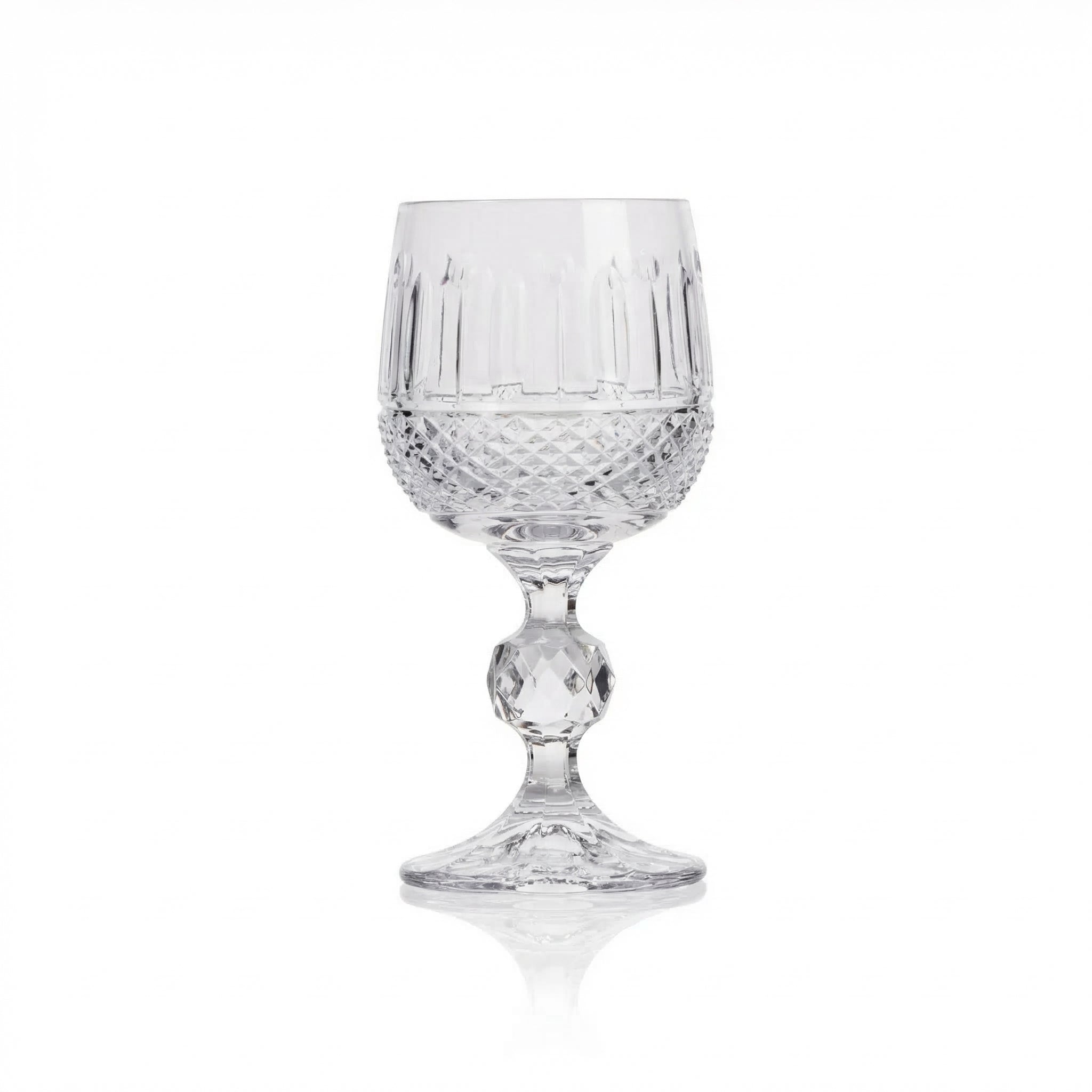 Ophelia Cut Crystal Wine Goblet - Margerie Crystal USA