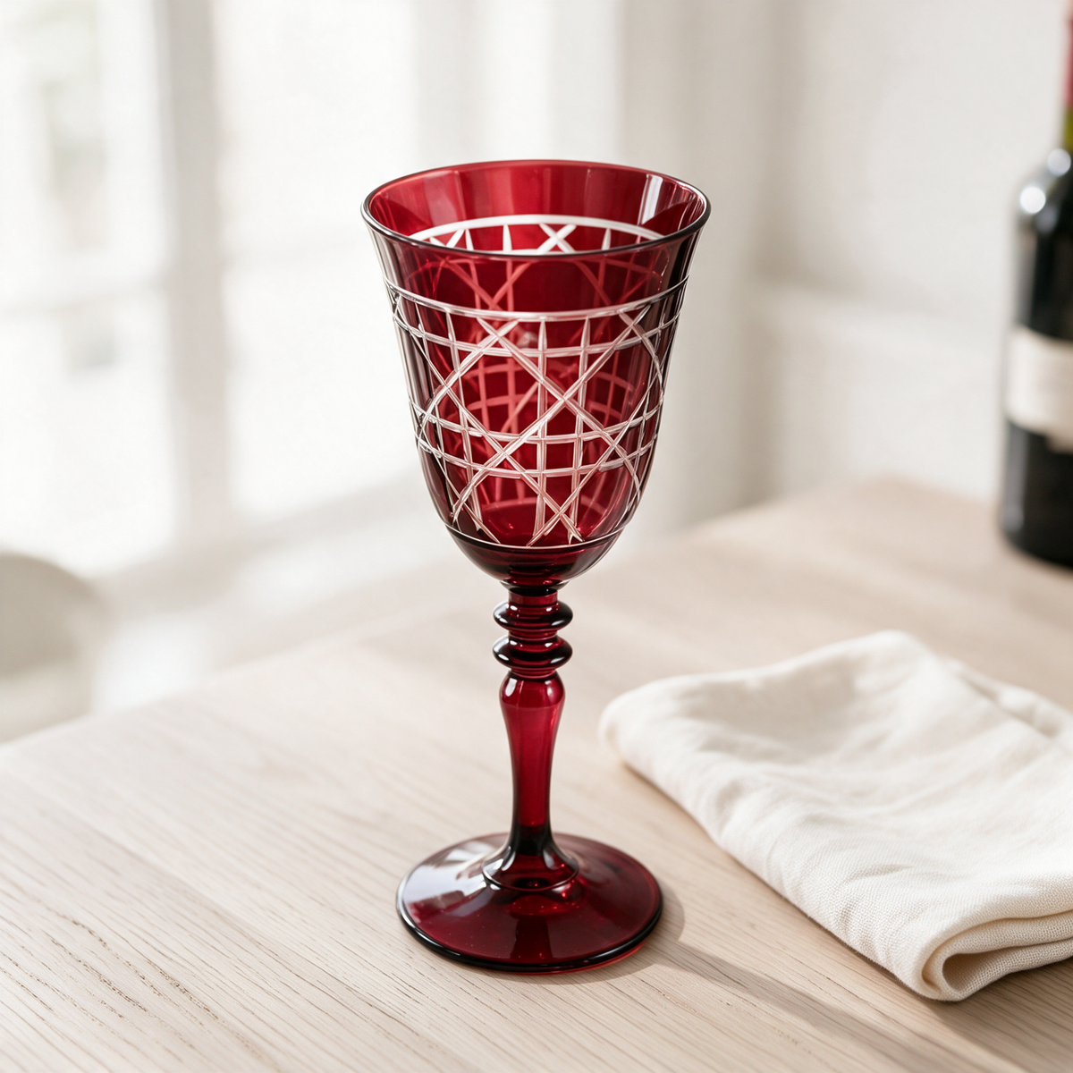 Gloria Cut Crystal Wine Glass - Margerie Crystal USA