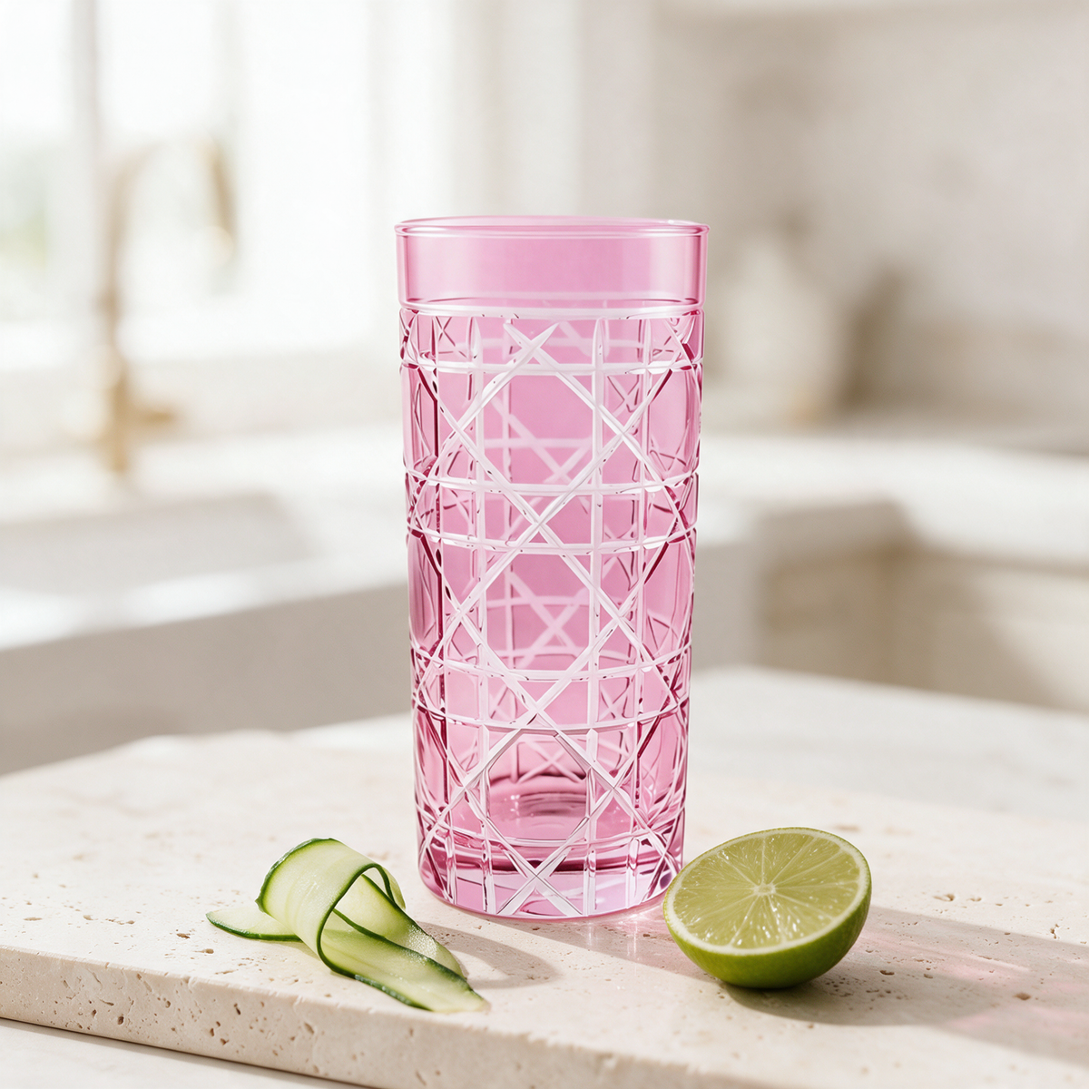 Gloria Cut Crystal Highball Glass - Margerie Crystal USA