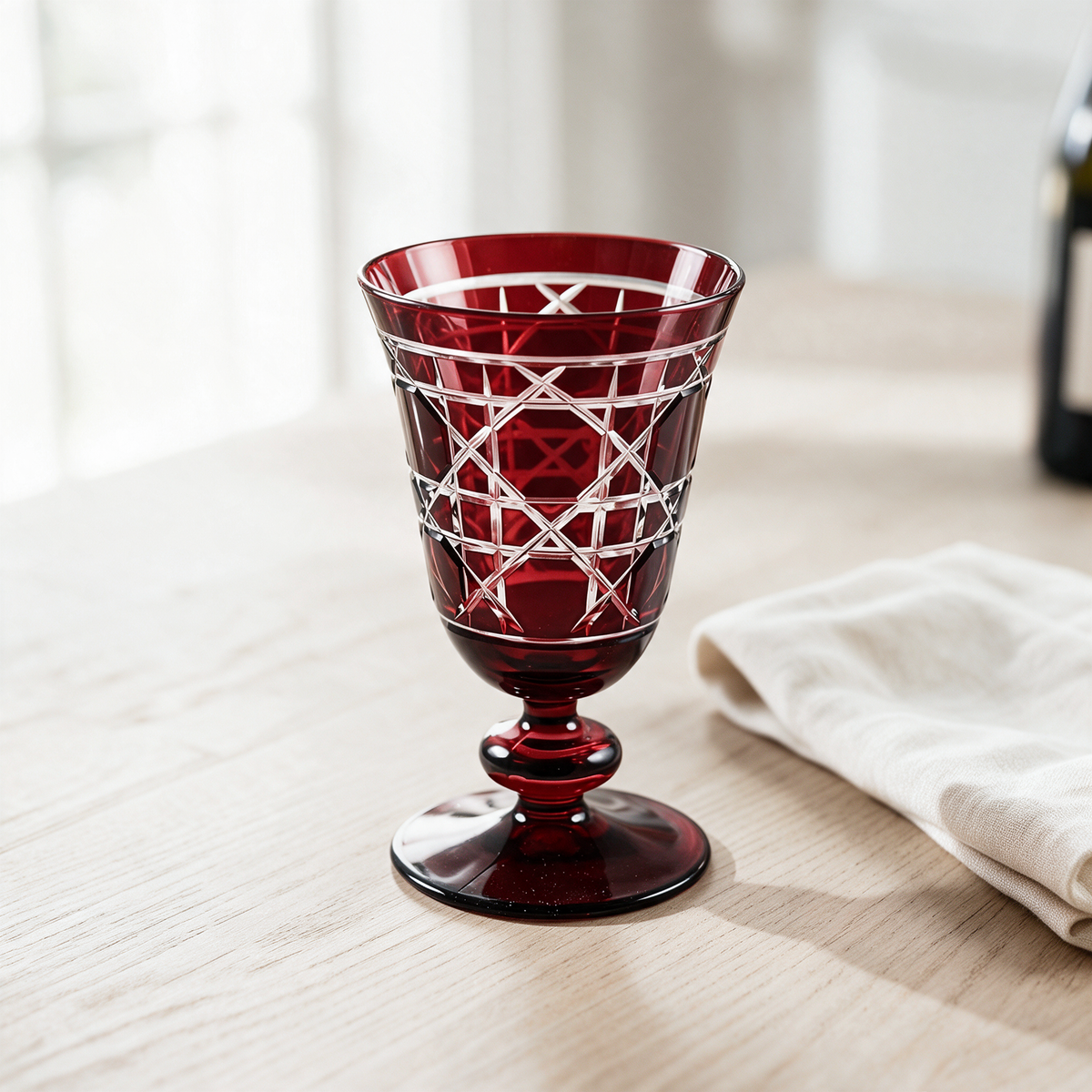 Gloria Cut Crystal Wine Goblet - Margerie Crystal USA