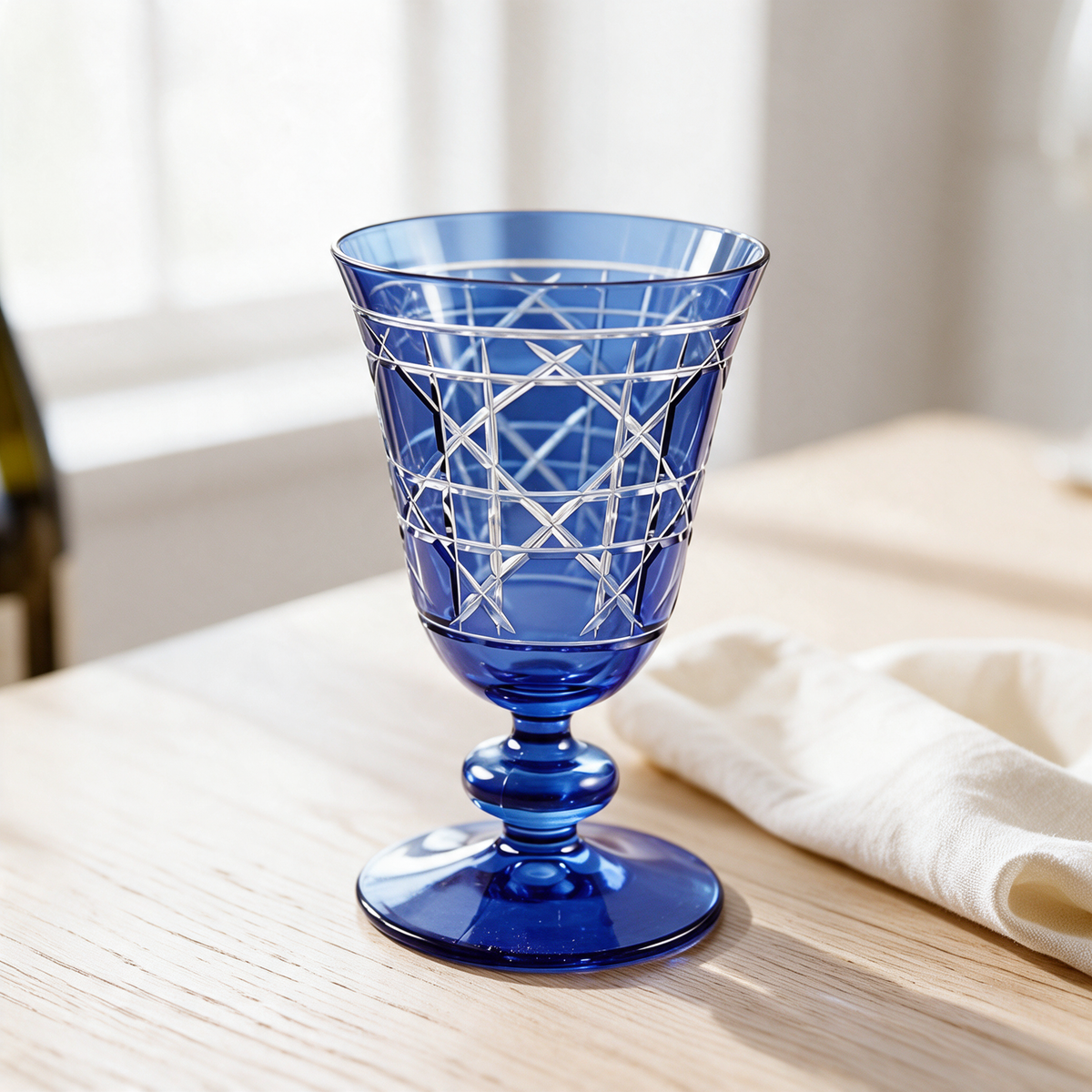 Gloria Cut Crystal Wine Goblet - Margerie Crystal USA