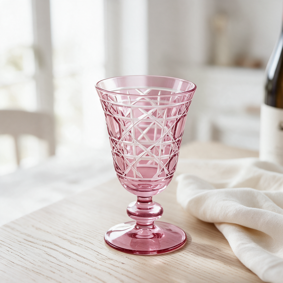 Gloria Cut Crystal Wine Goblet - Margerie Crystal USA