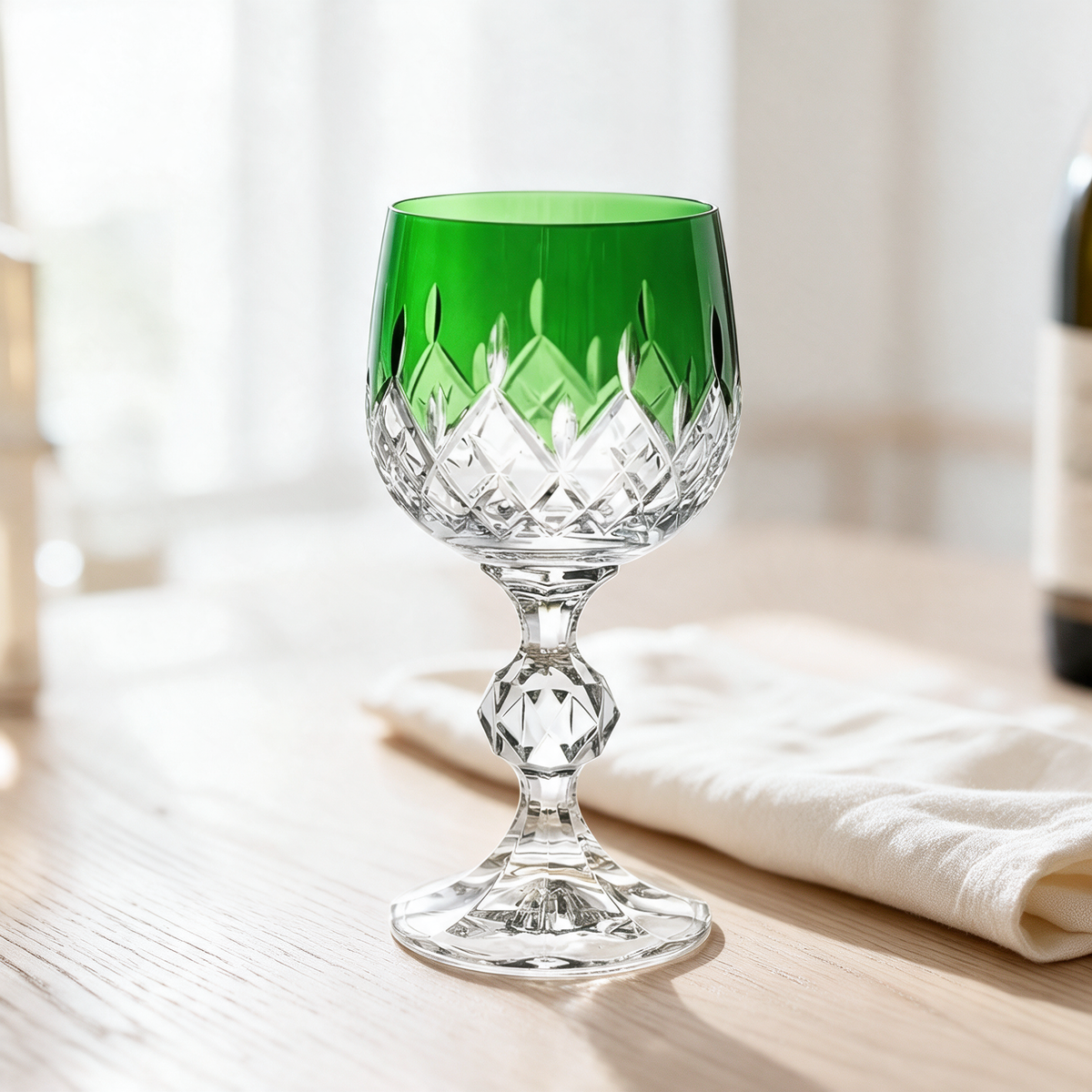Aria Cut Crystal Wine Goblet - Margerie Crystal USA