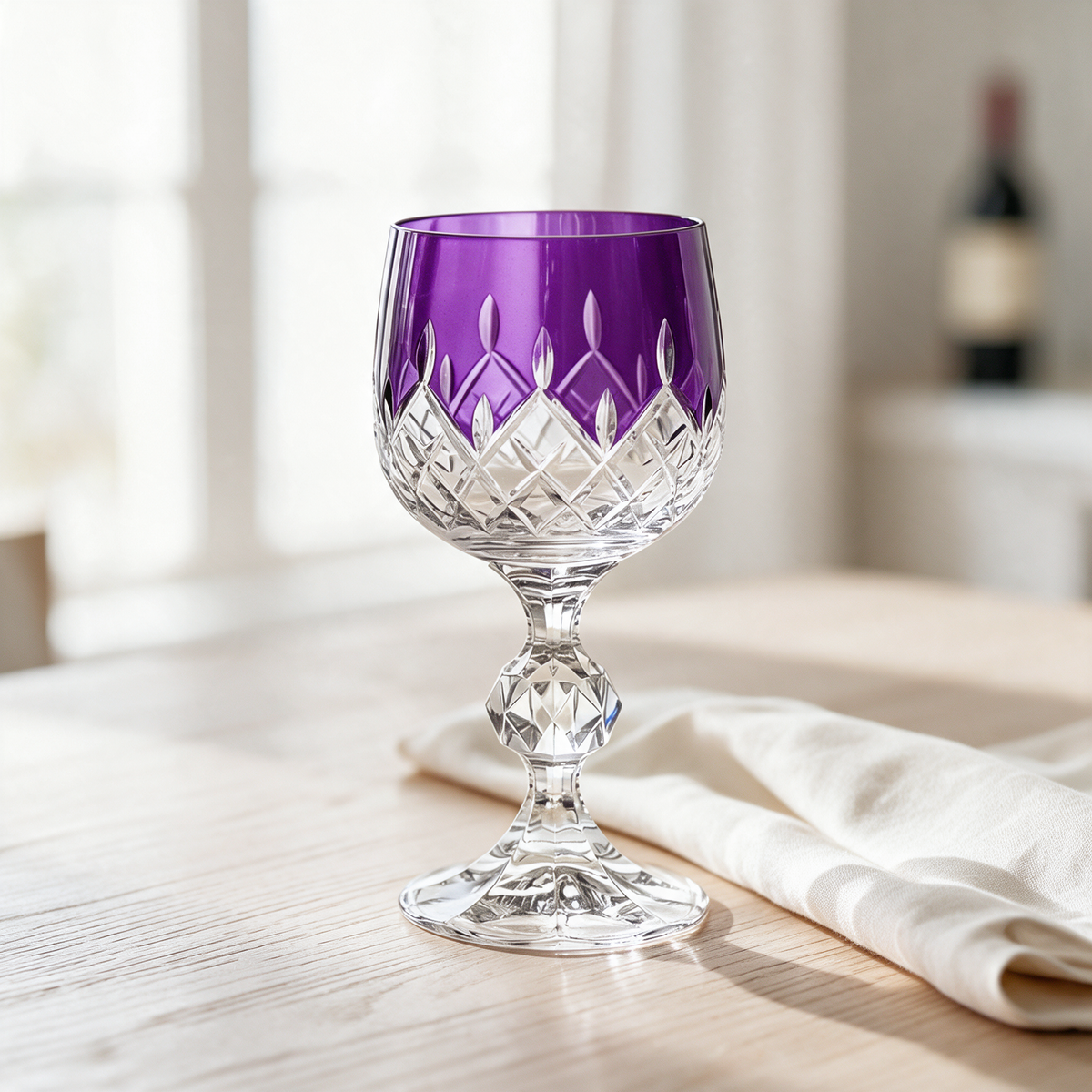 Aria Cut Crystal Wine Goblet - Margerie Crystal USA