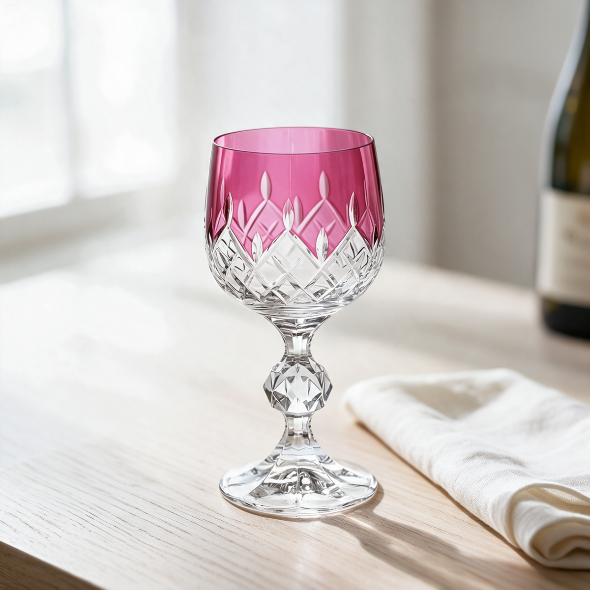 Aria Cut Crystal Wine Goblet - Margerie Crystal USA