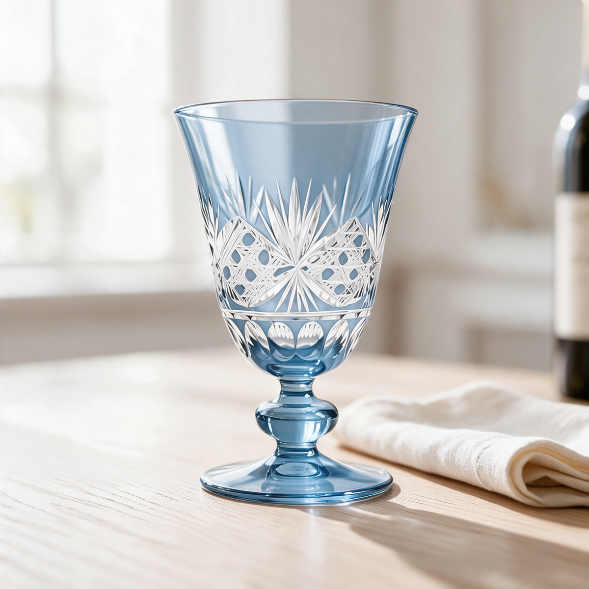Victorian Cut Glass Goblet - Margerie Crystal USA