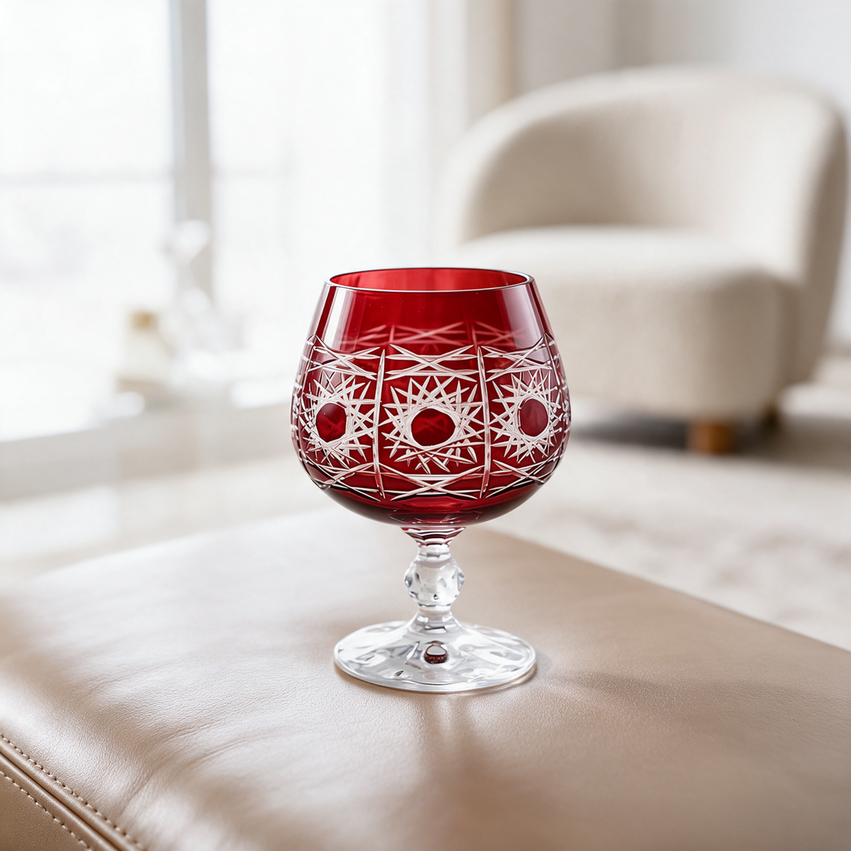 Pavo Cut Crystal Cognac Glass - Margerie Crystal USA