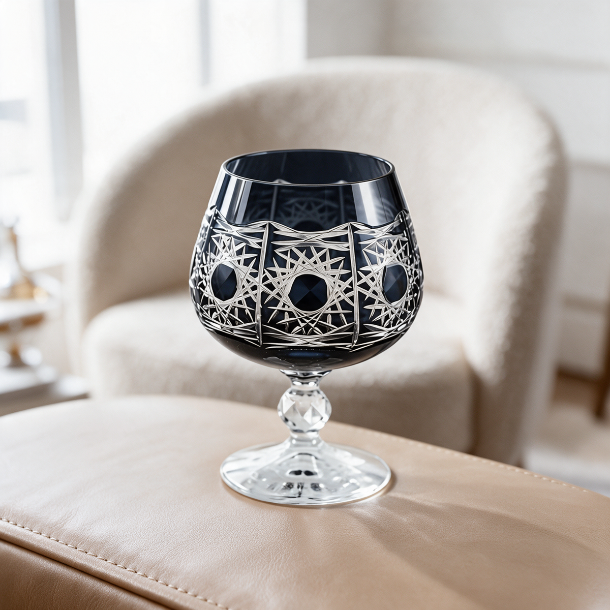 Pavo Cut Crystal Cognac Glass