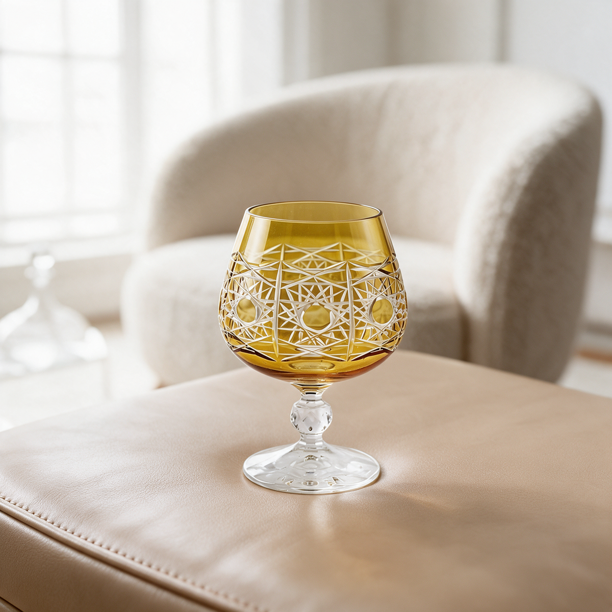 Pavo Cut Crystal Cognac Glass - Margerie Crystal USA