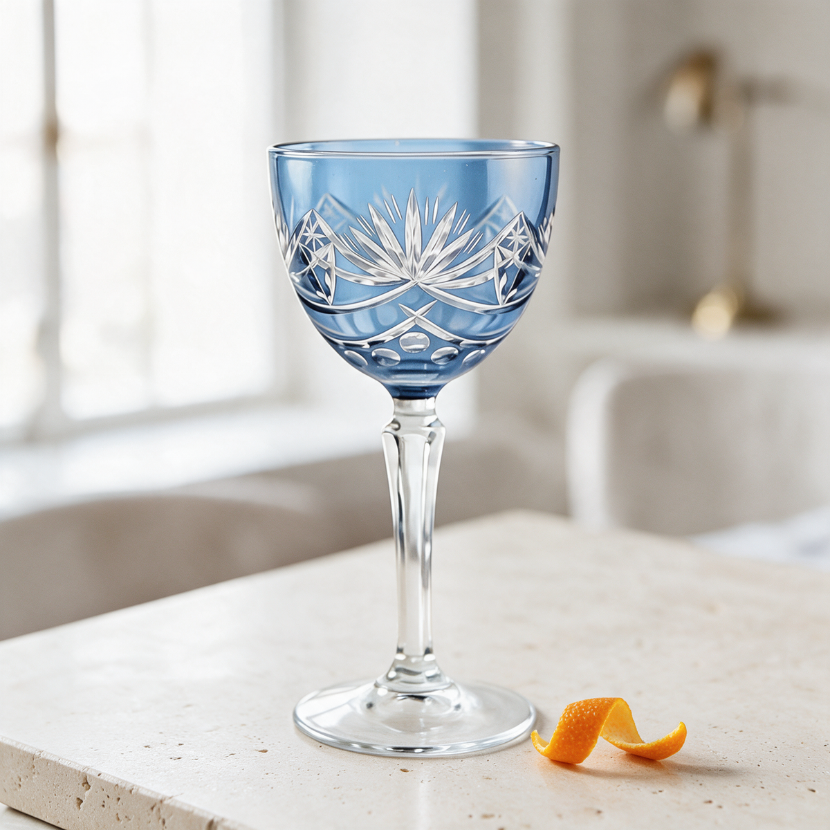 Vintage Cut Crystal Cocktail Glass - Margerie Crystal USA