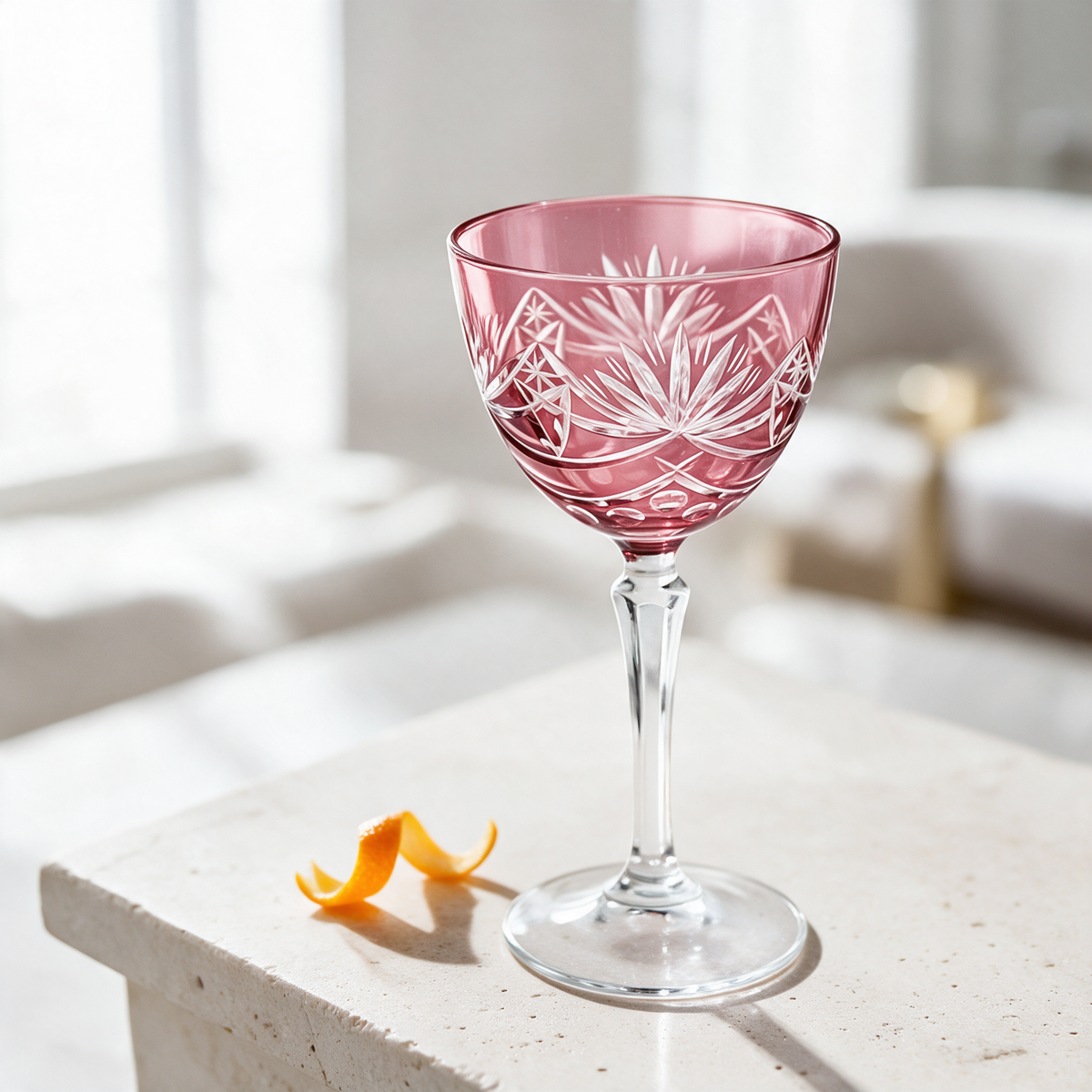 Vintage Cut Crystal Cocktail Glass - Margerie Crystal USA