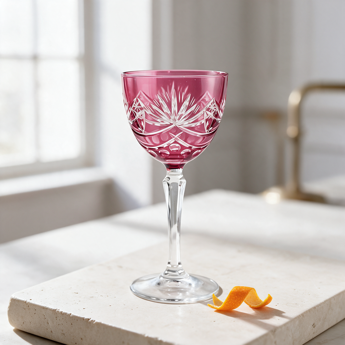 Vintage Cut Crystal Cocktail Glass - Margerie Crystal USA