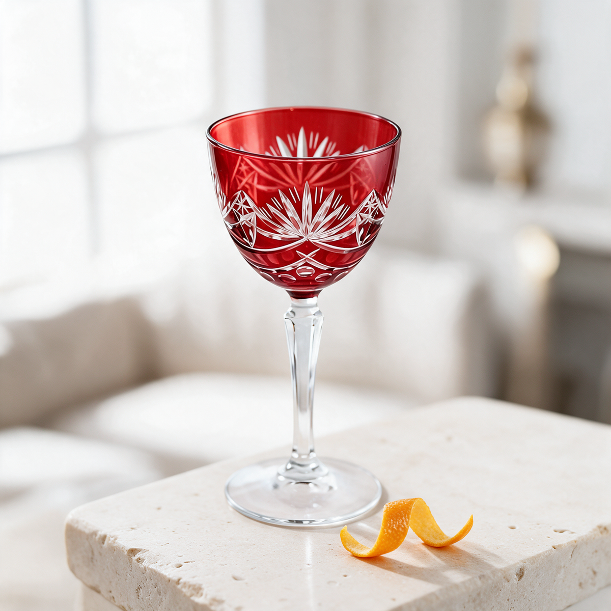 Vintage Cut Crystal Cocktail Glass - Margerie Crystal USA