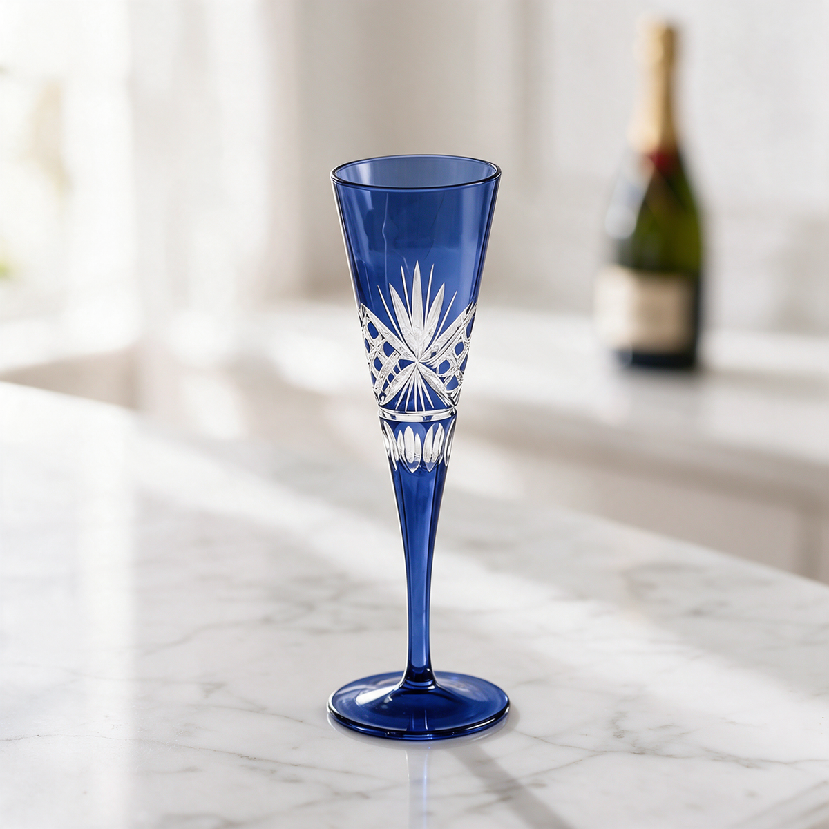 Victorian Cut Champagne Flute - Margerie Crystal USA