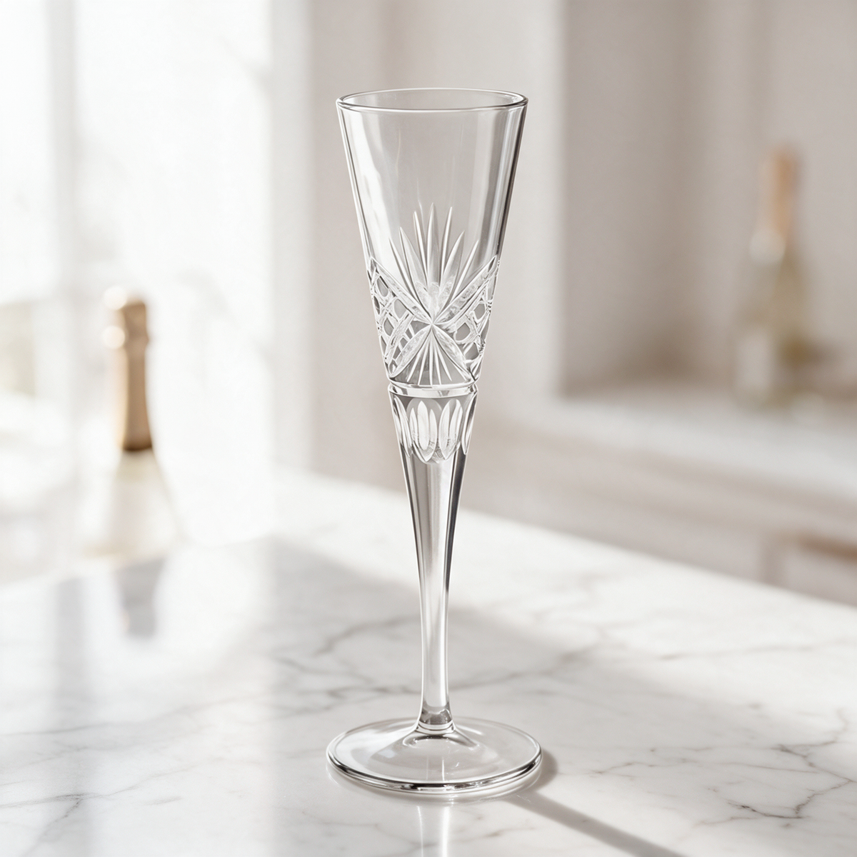 Victorian Cut Champagne Flute - Margerie Crystal USA