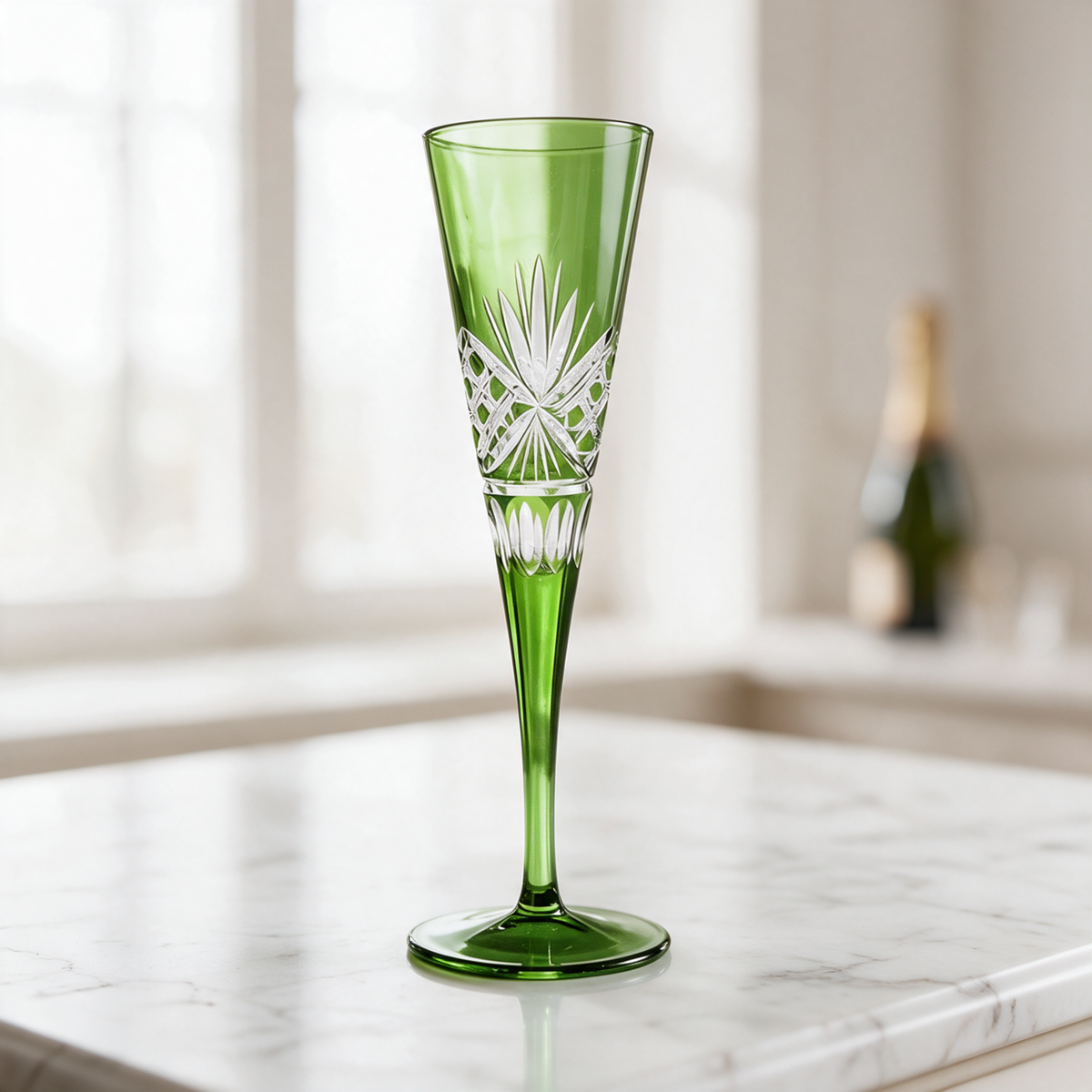 Victorian Cut Champagne Flute - Margerie Crystal USA