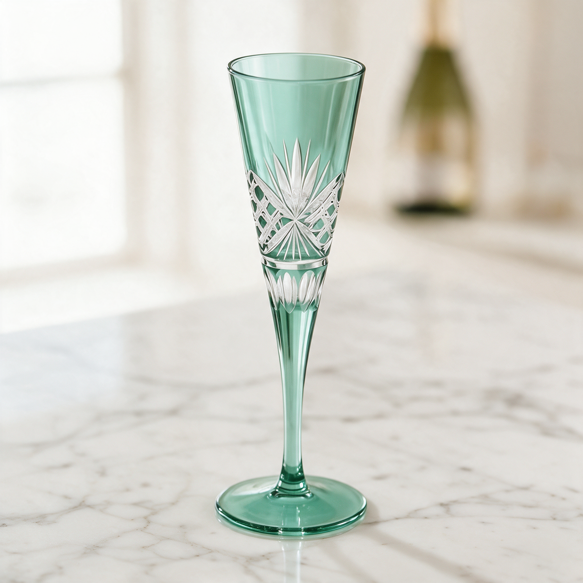 Victorian Cut Champagne Flute - Margerie Crystal USA