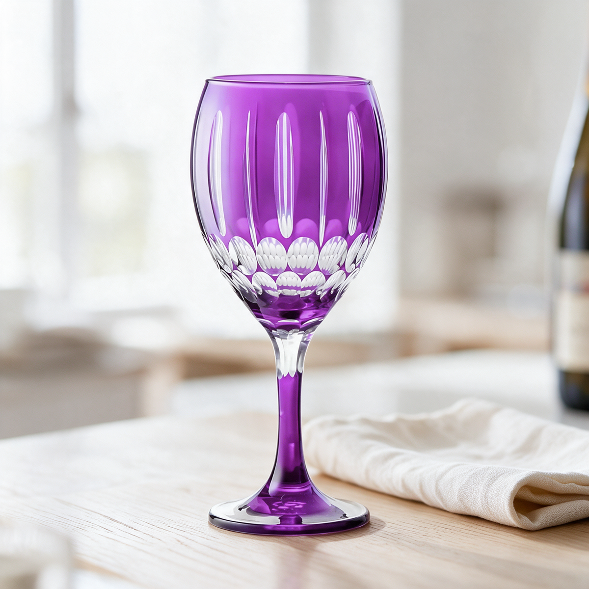 Mayfair Cut Crystal Wine Glass - Margerie Crystal USA