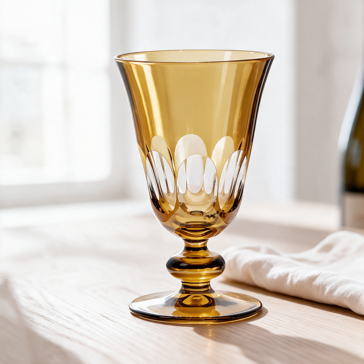 Nora Cut Crystal Wine Goblet - Margerie Crystal USA