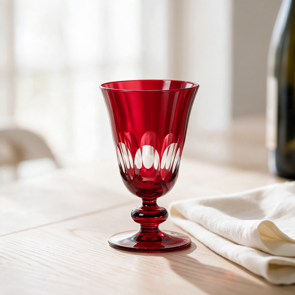 Nora Cut Crystal Wine Goblet - Margerie Crystal USA