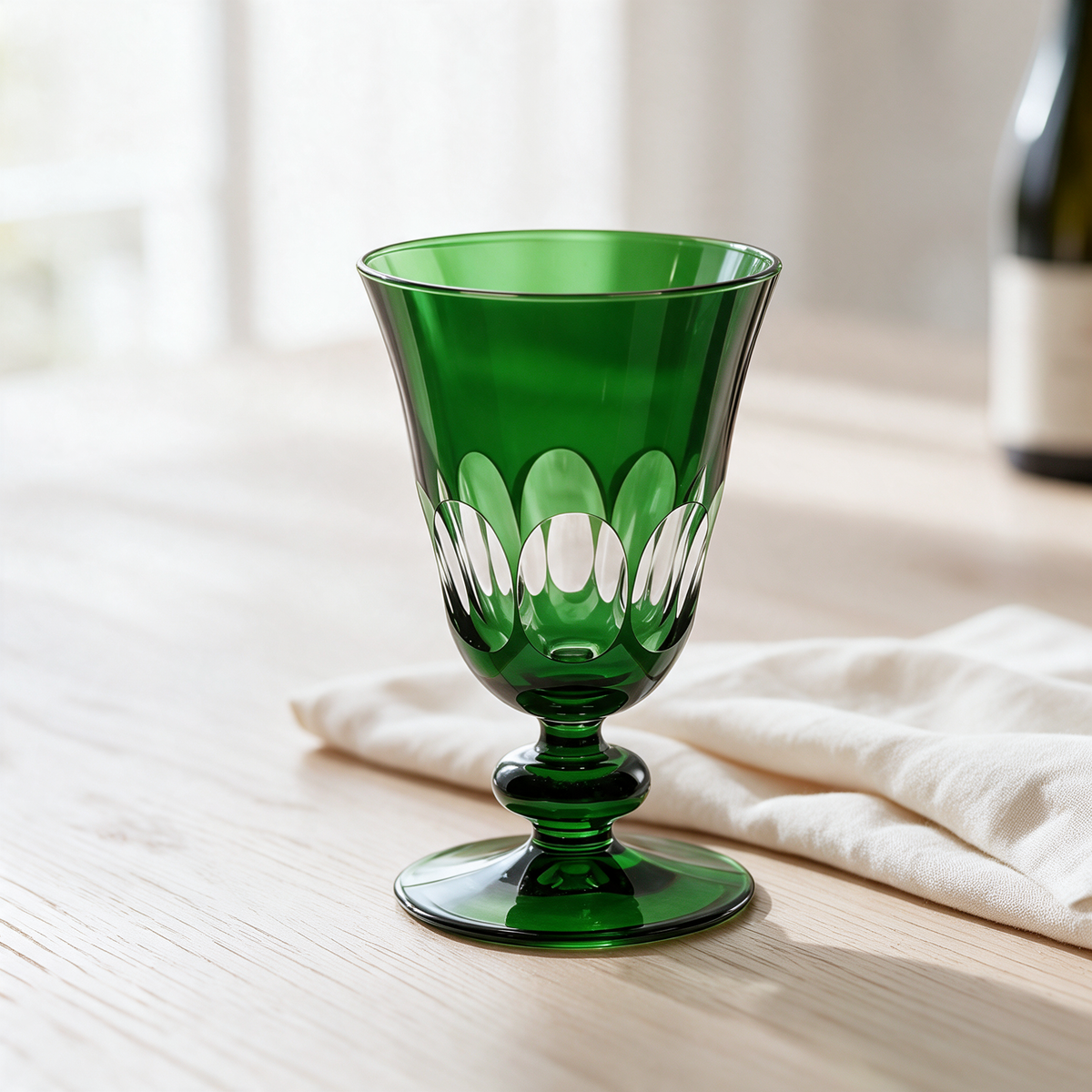 Nora Cut Crystal Wine Goblet - Margerie Crystal USA