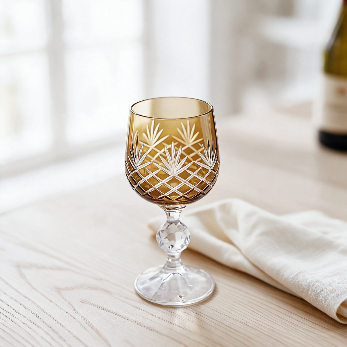 Ara Cut Crystal Wine Goblet