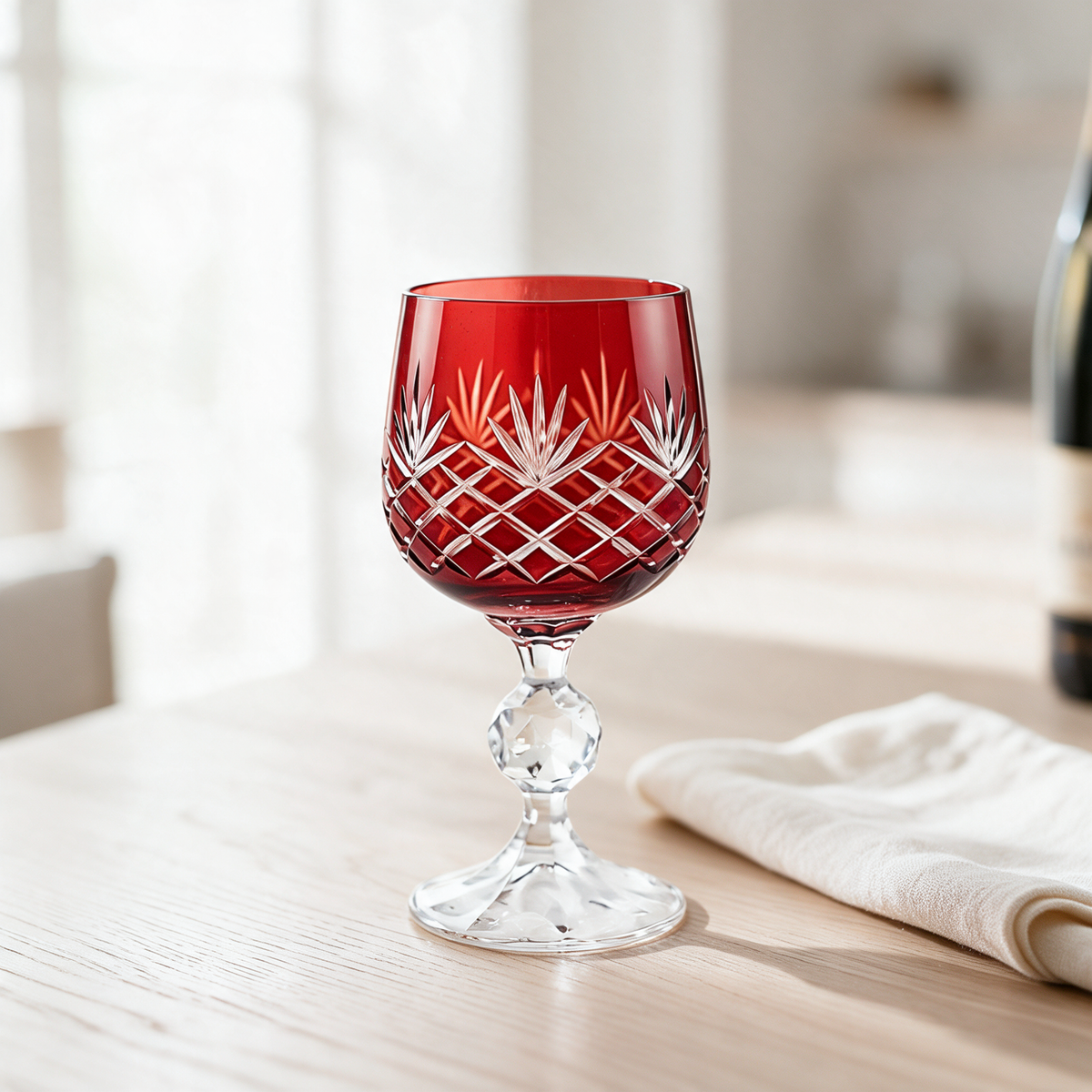 Ara Cut Crystal Wine Goblet