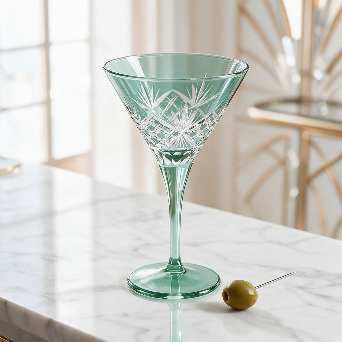 Victorian Cut Martini Glass