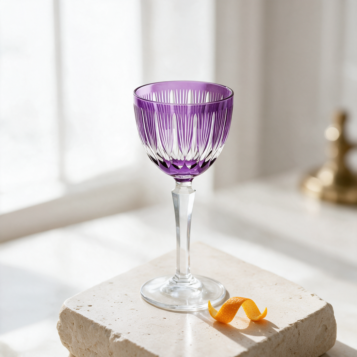 Grape Vintage Cut Crystal Cocktail Glass