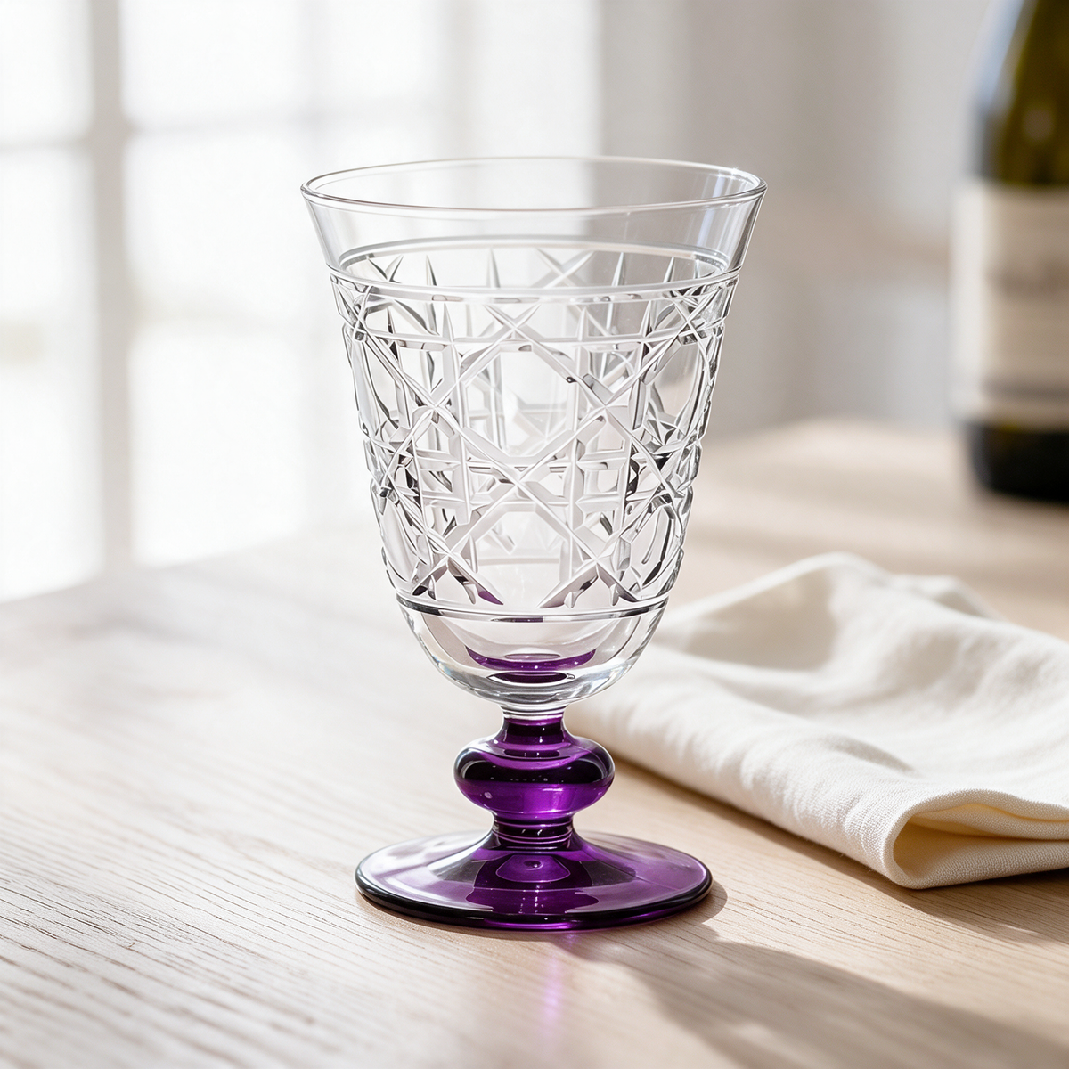 Gloria Hybrid Cut Crystal Wine Goblet