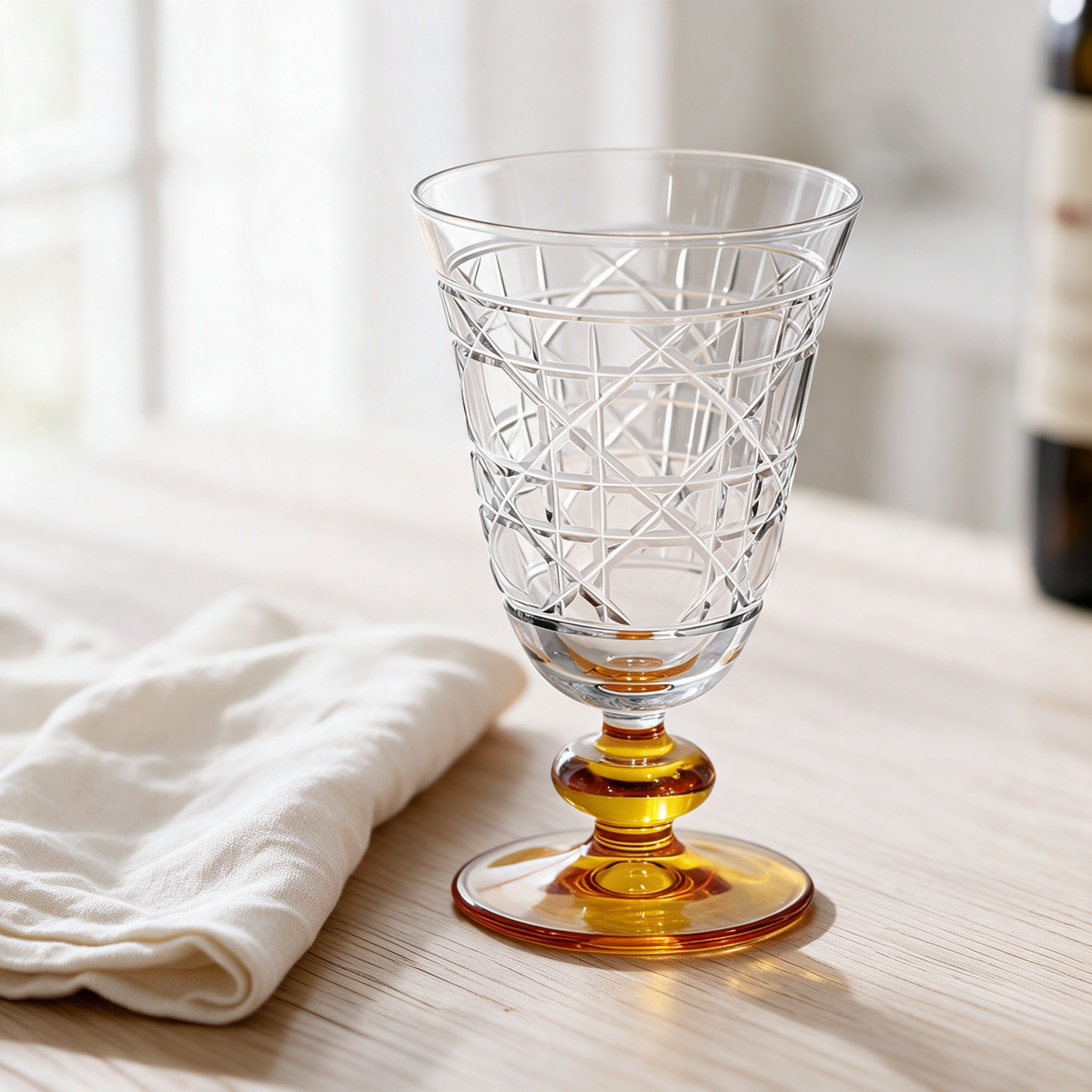Gloria Hybrid Cut Crystal Wine Goblet